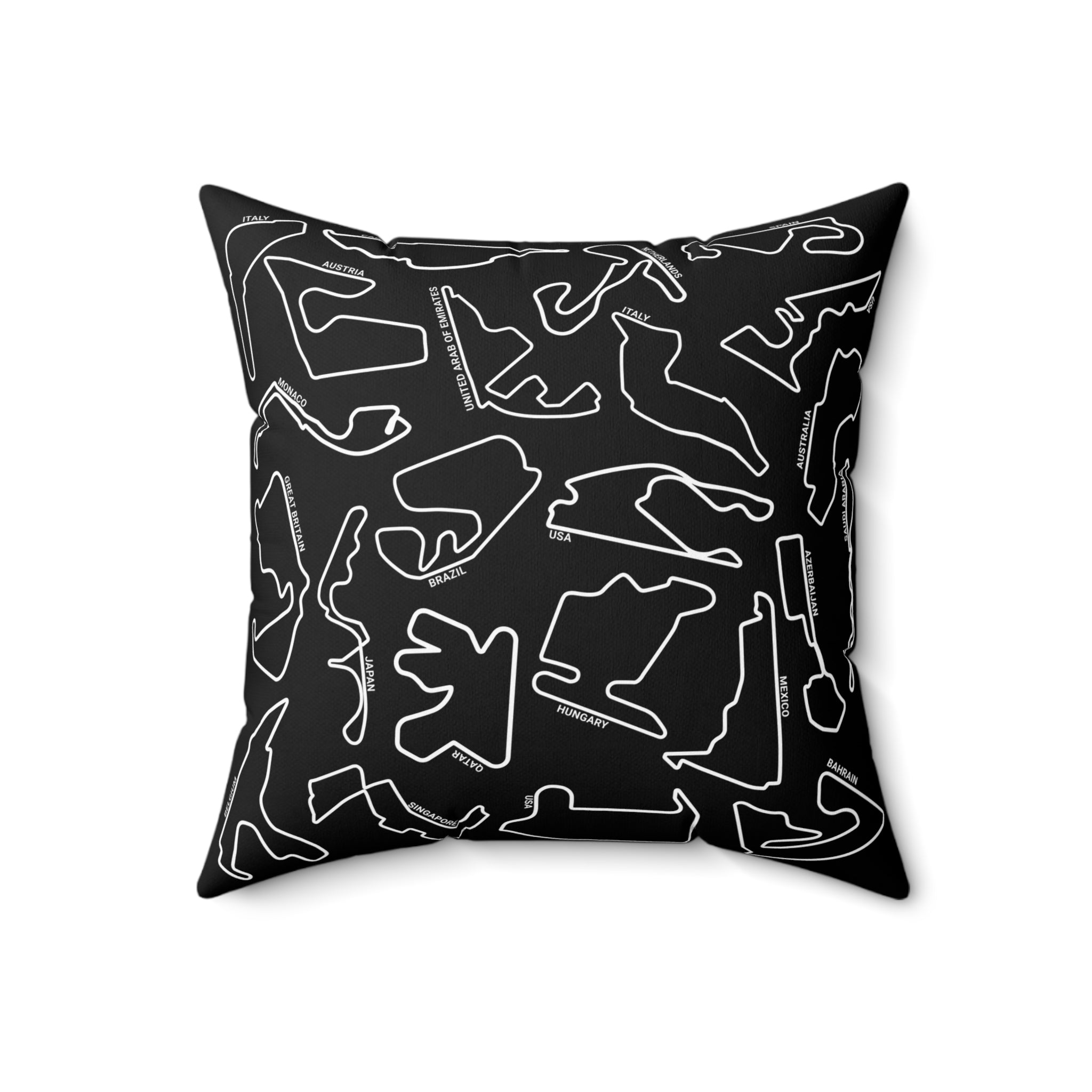 F1 Race Tracks - Black Cushion