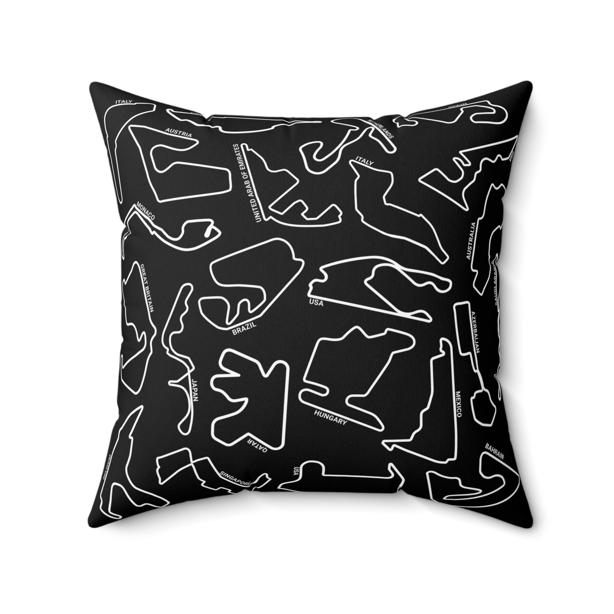 F1 Race Tracks - Black Cushion