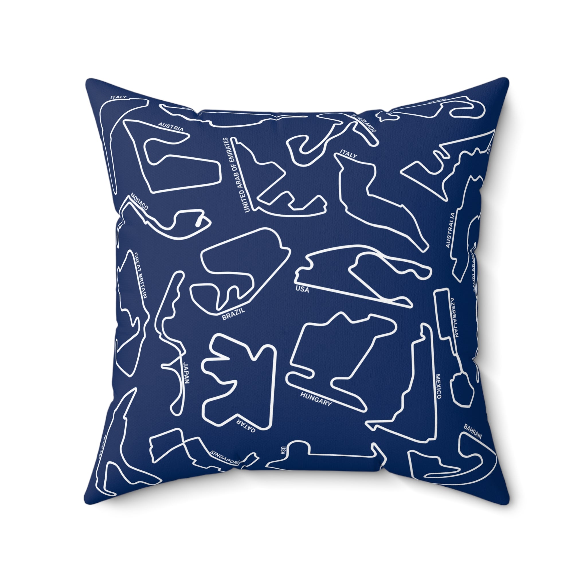 F1 Race Tracks - Blue Cushion