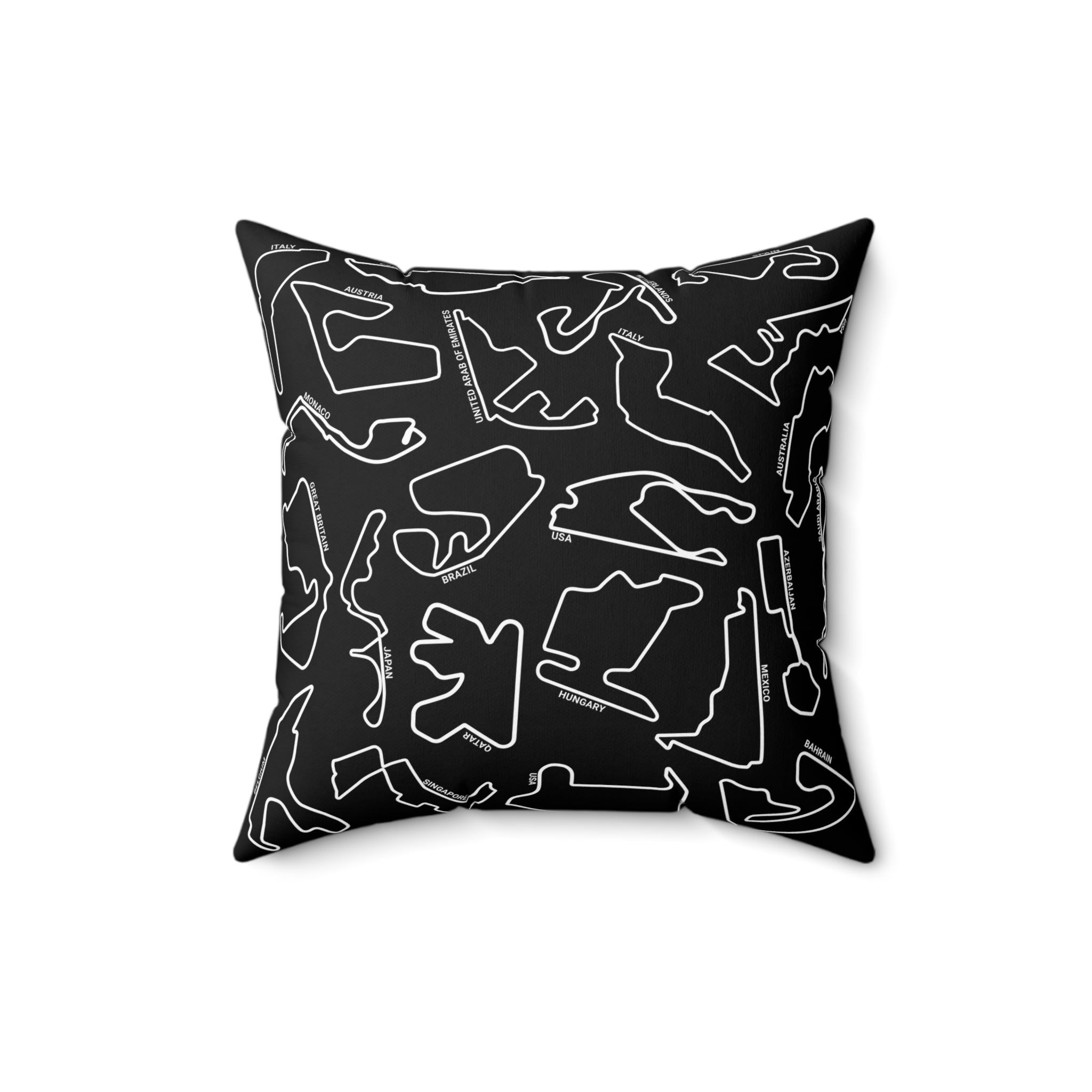 F1 Race Tracks - Black Cushion