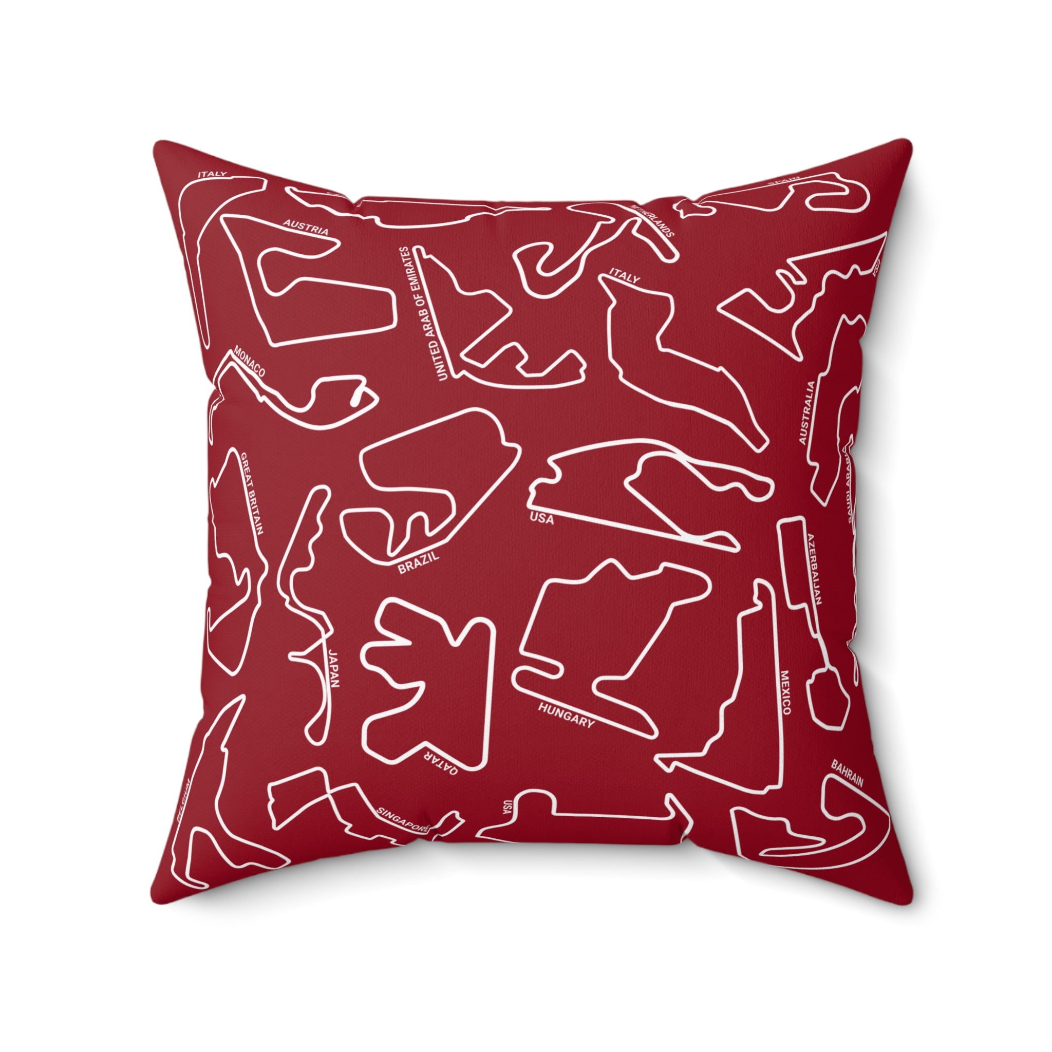 F1 Race Tracks - Red Cushion