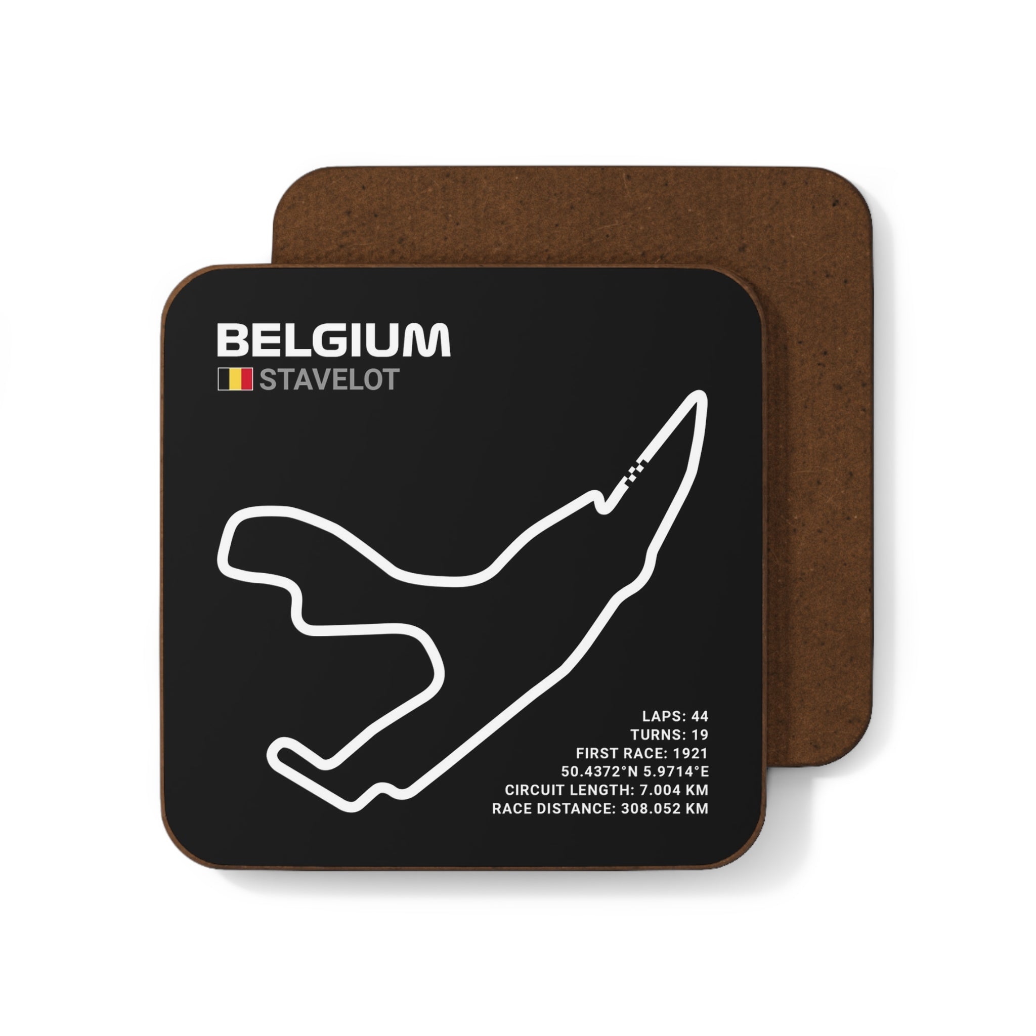 Spa Race Track - Black Drink Coaster