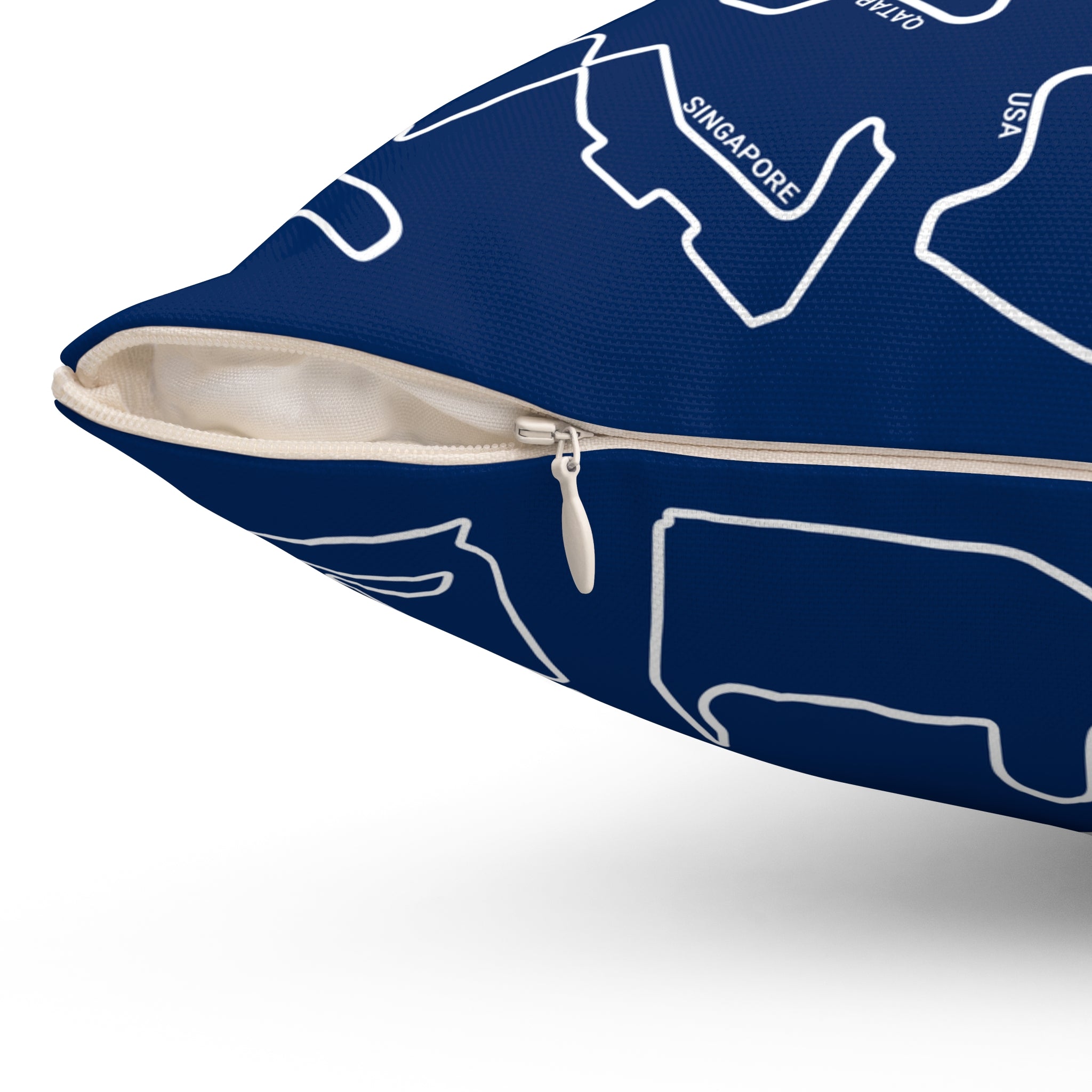 F1 Race Tracks - Blue Cushion