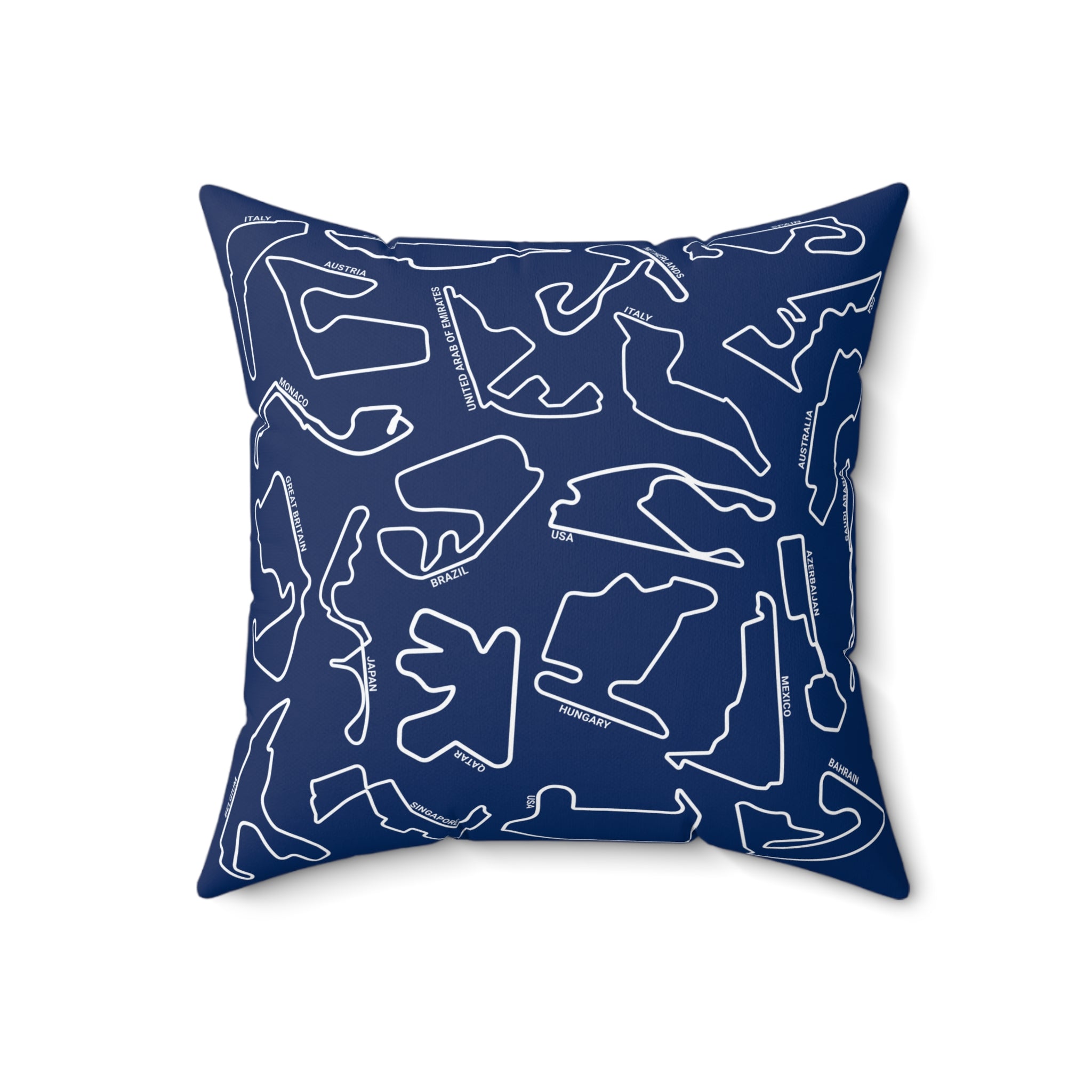 F1 Race Tracks - Blue Cushion