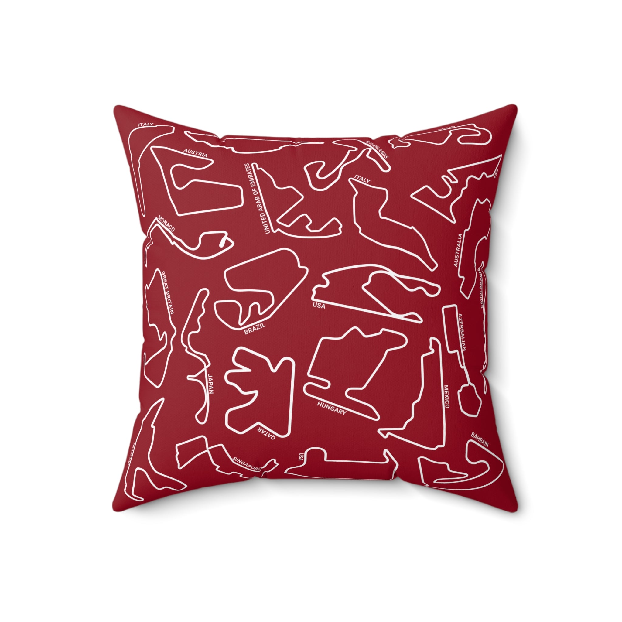 F1 Race Tracks - Red Cushion