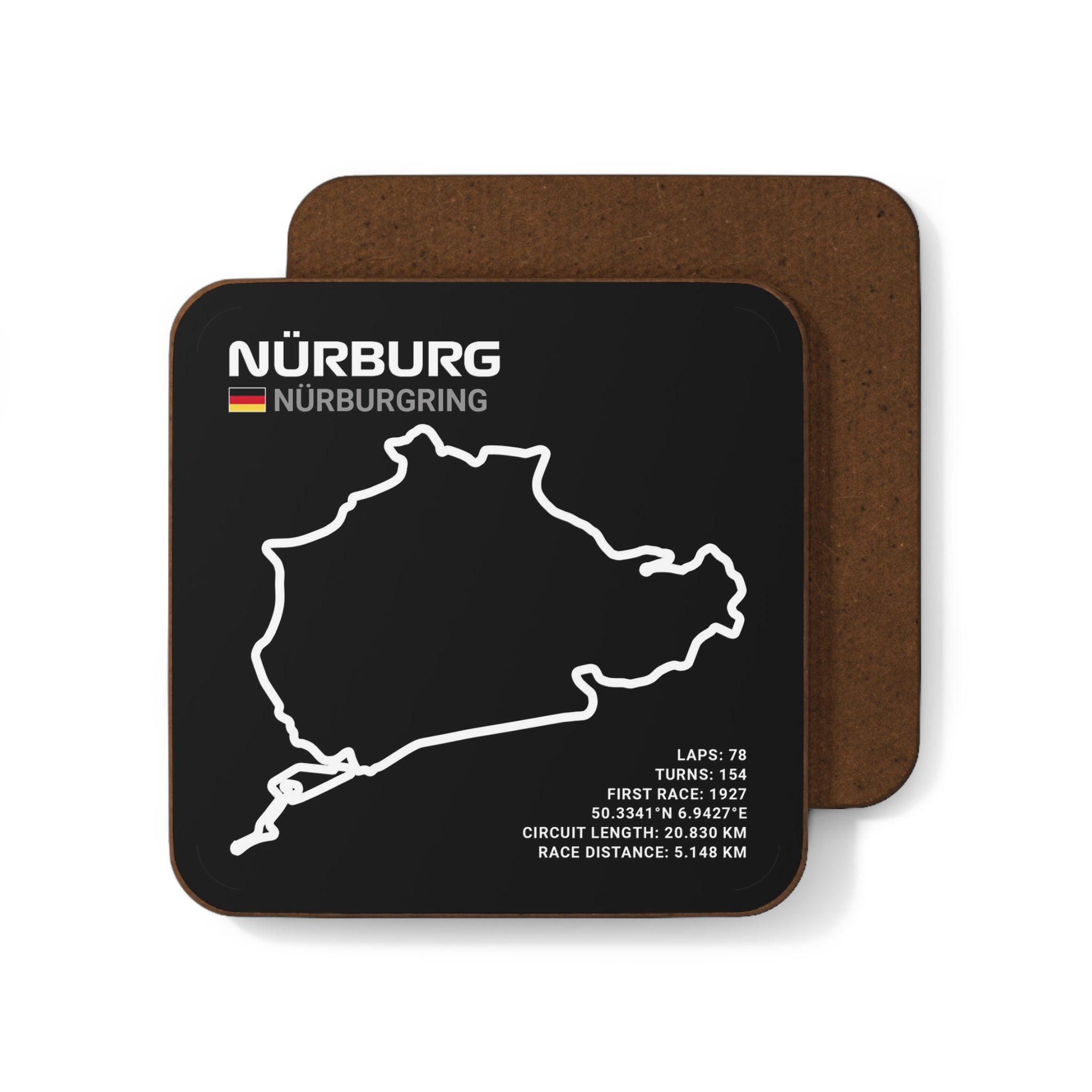 Nürburgring Race Track - Black Drink Coaster