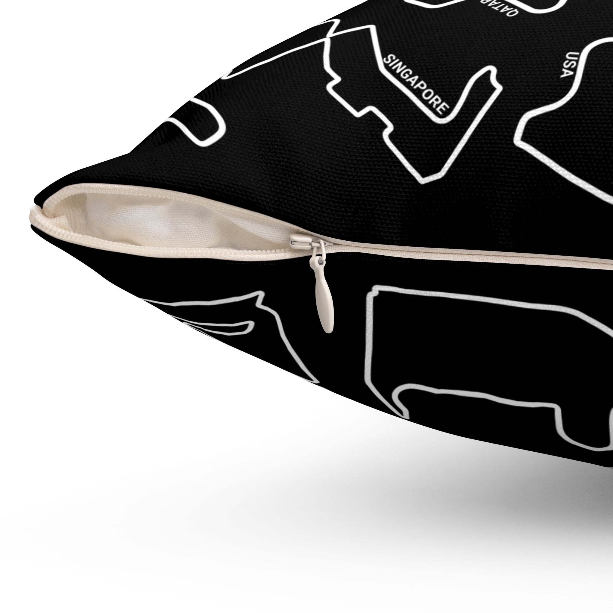 F1 Race Tracks - Black Cushion