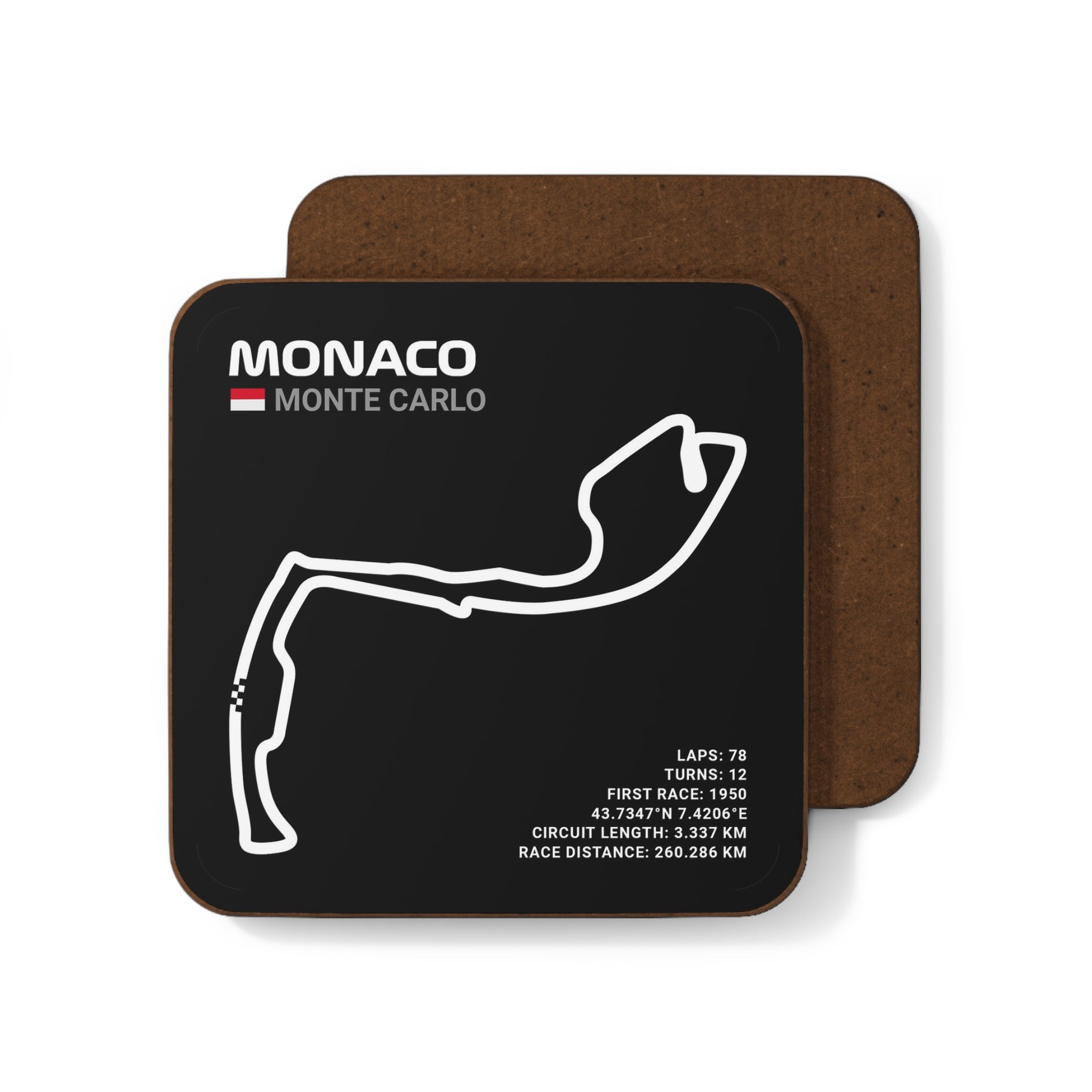 Monaco Race Track - Black Drink Coaster