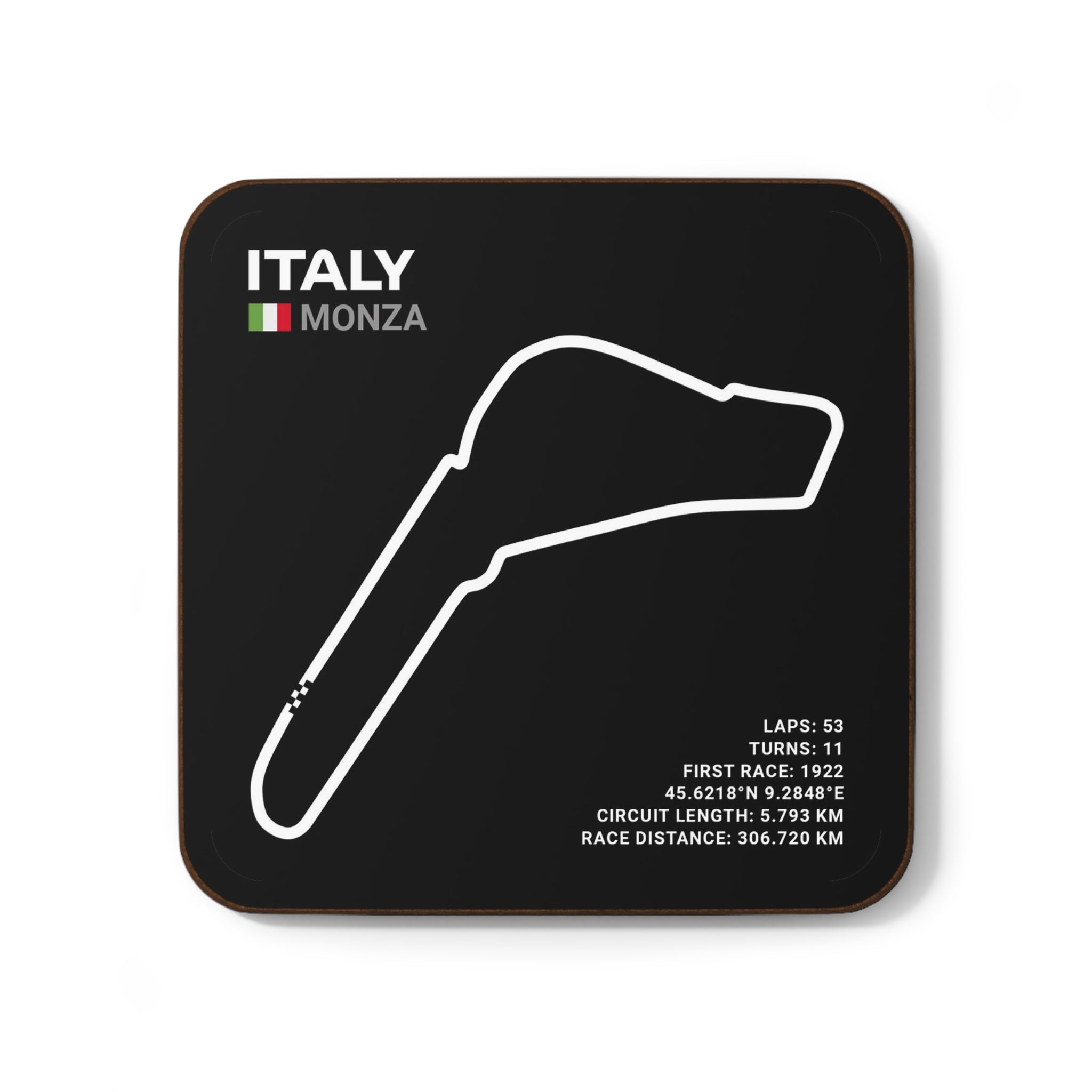 Monza Race Track - Black Drink Coaster