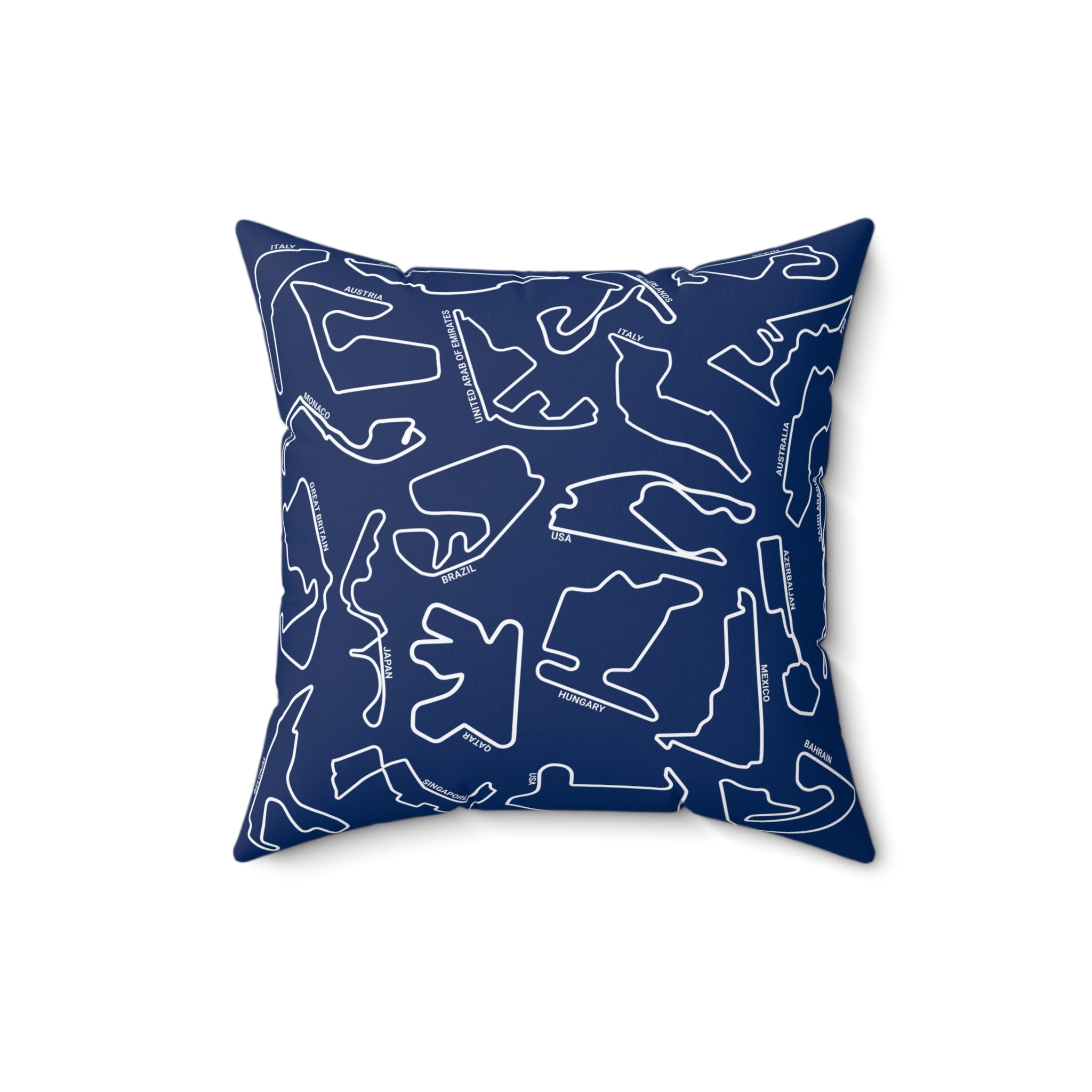 F1 Race Tracks - Blue Cushion