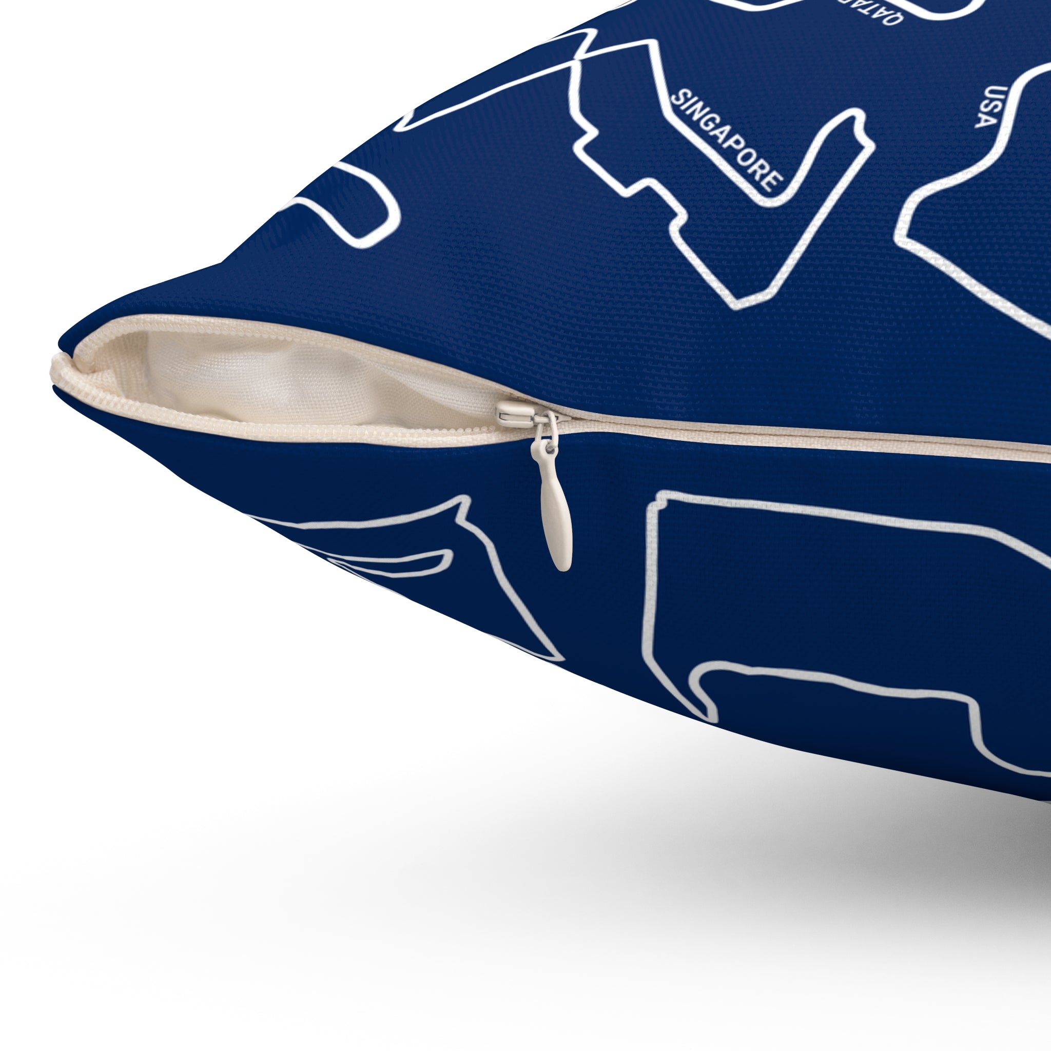 F1 Race Tracks - Blue Cushion