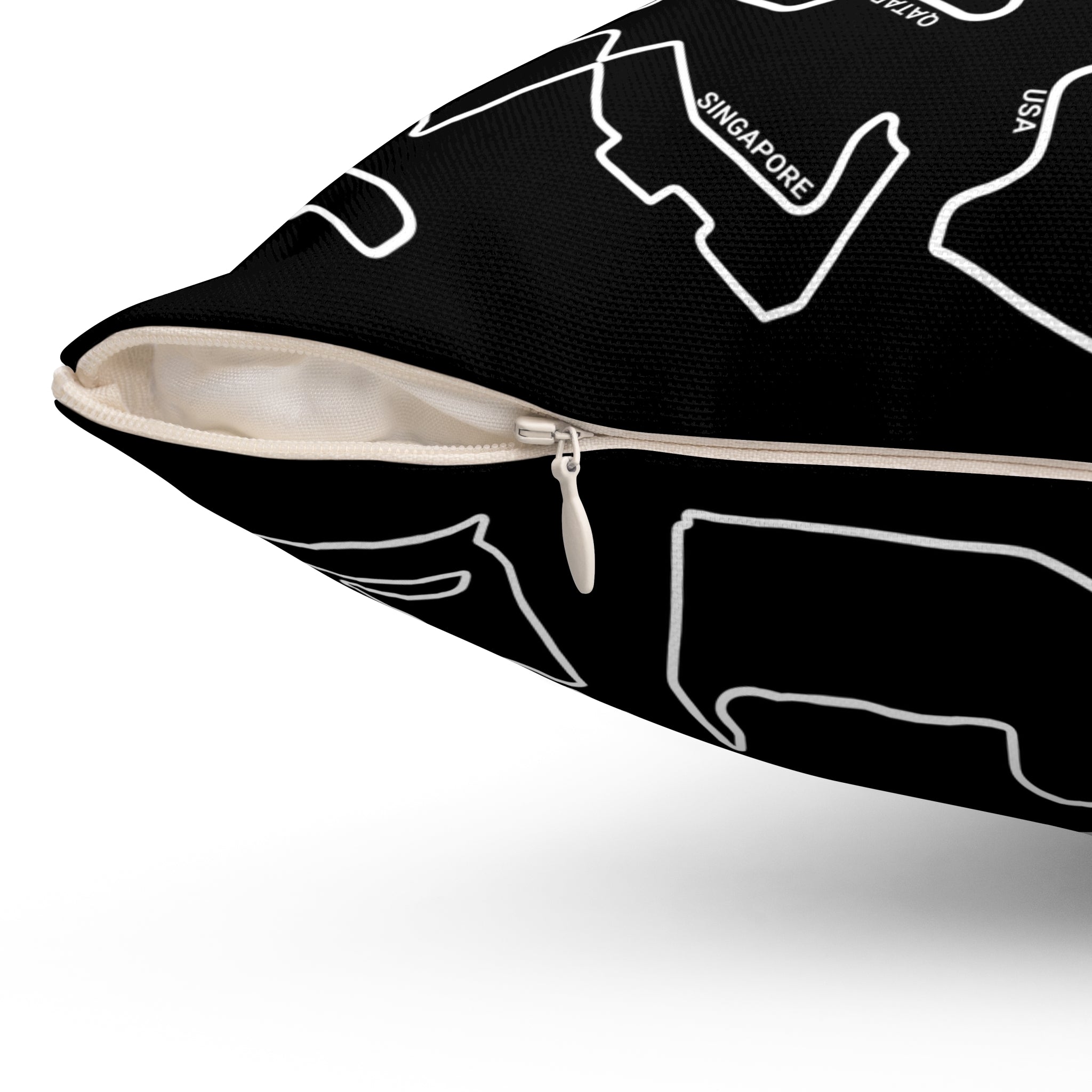 F1 Race Tracks - Black Cushion