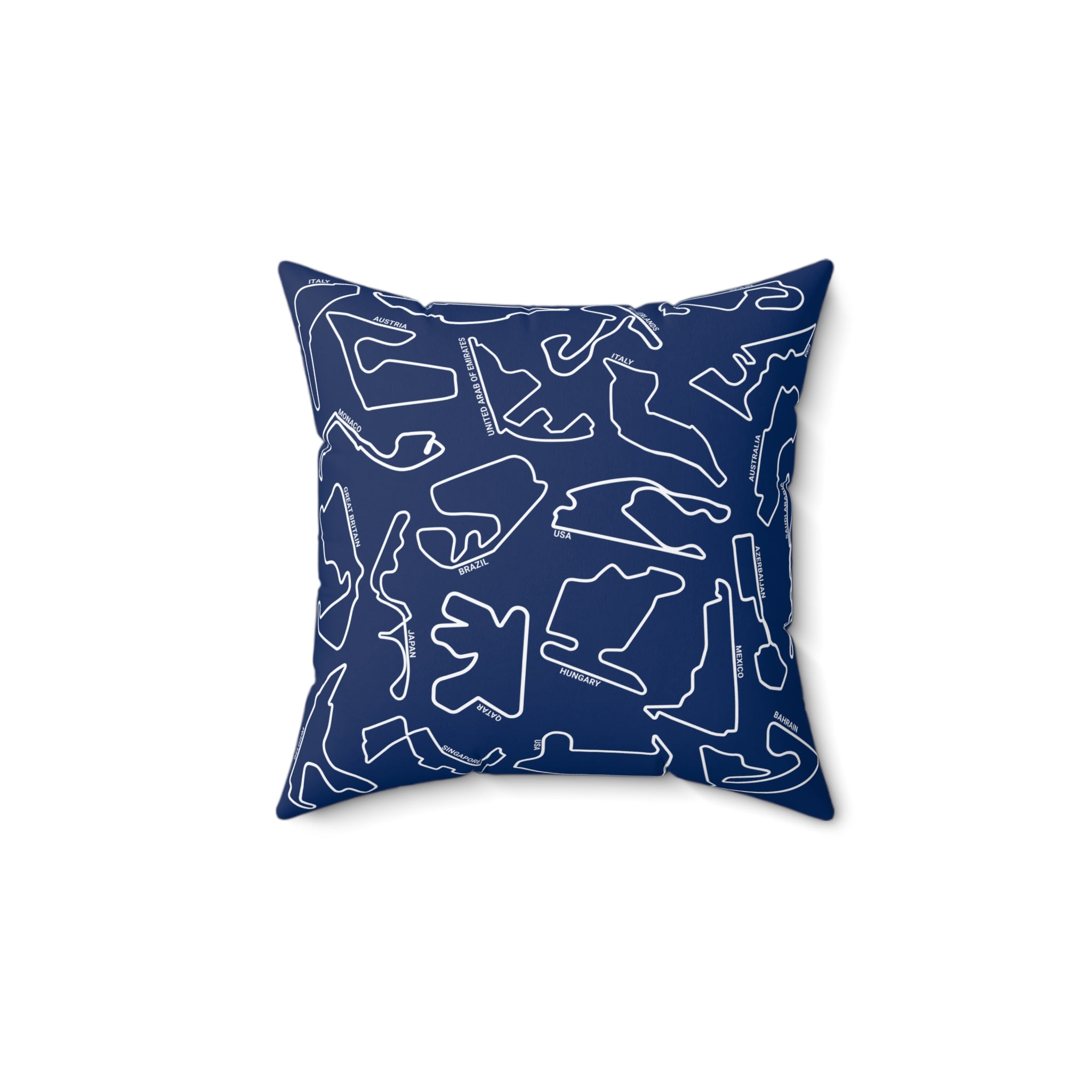 F1 Race Tracks - Blue Cushion