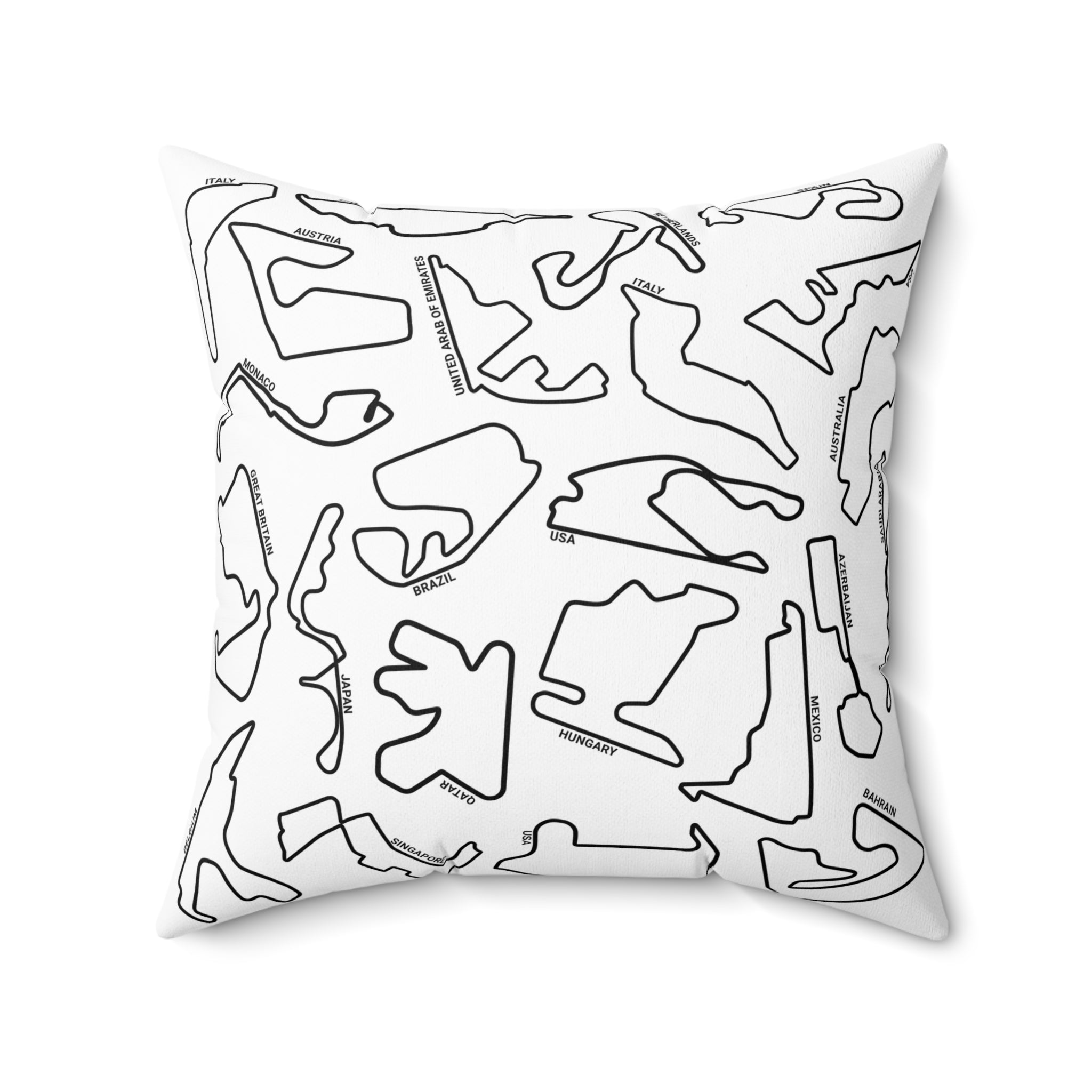 F1 Race Tracks - White Cushion