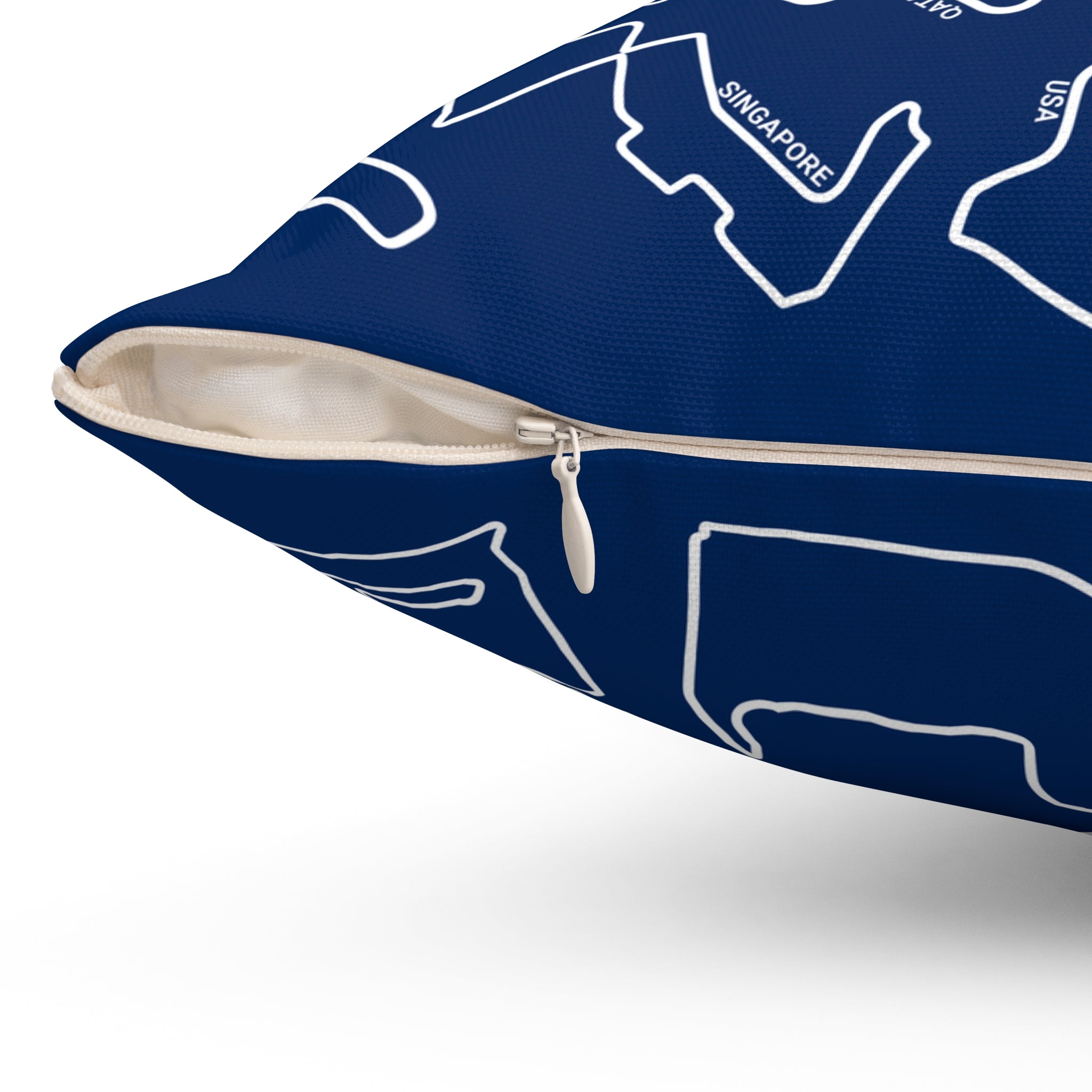 F1 Race Tracks - Blue Cushion