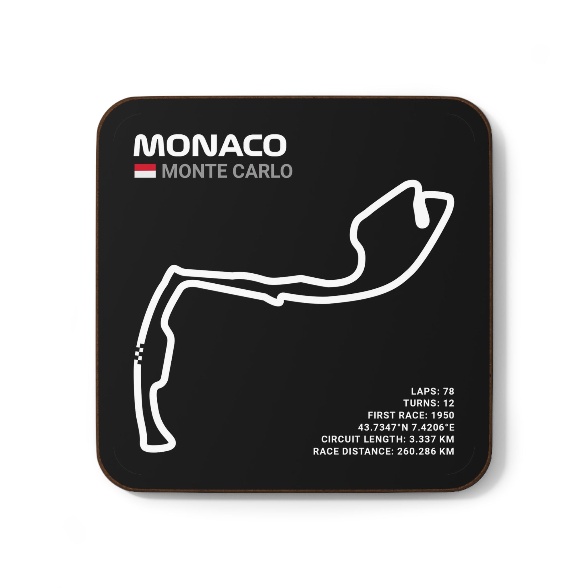 Monaco Race Track - Black Drink Coaster
