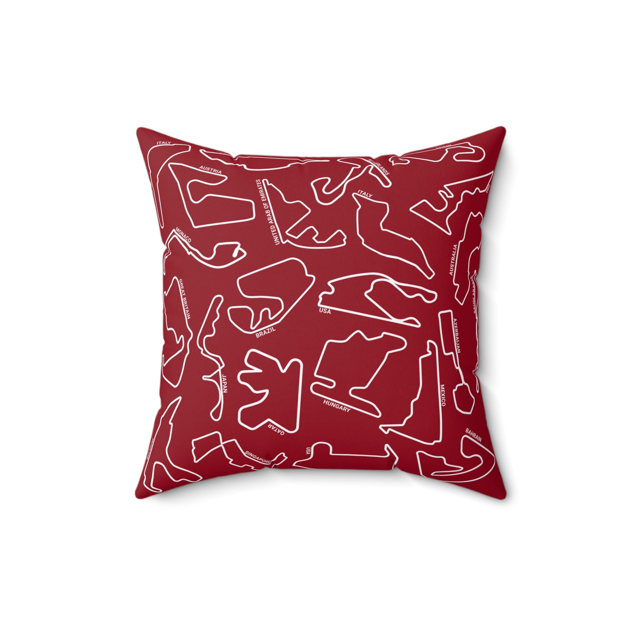 F1 Race Tracks - Red Cushion