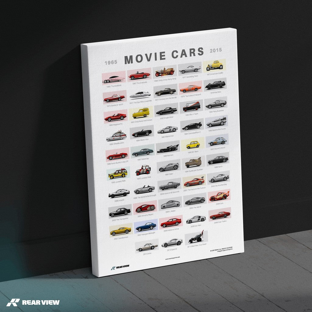 A History of Movie Cars - Art Print