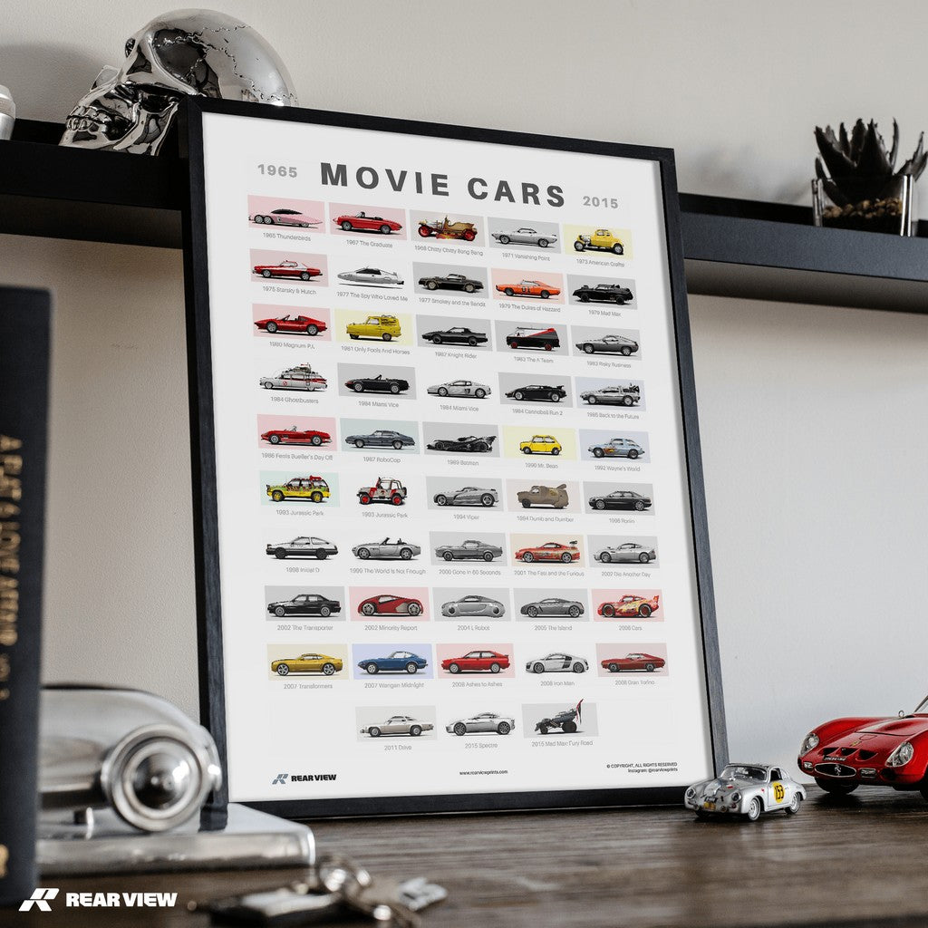 A History of Movie Cars - Art Print