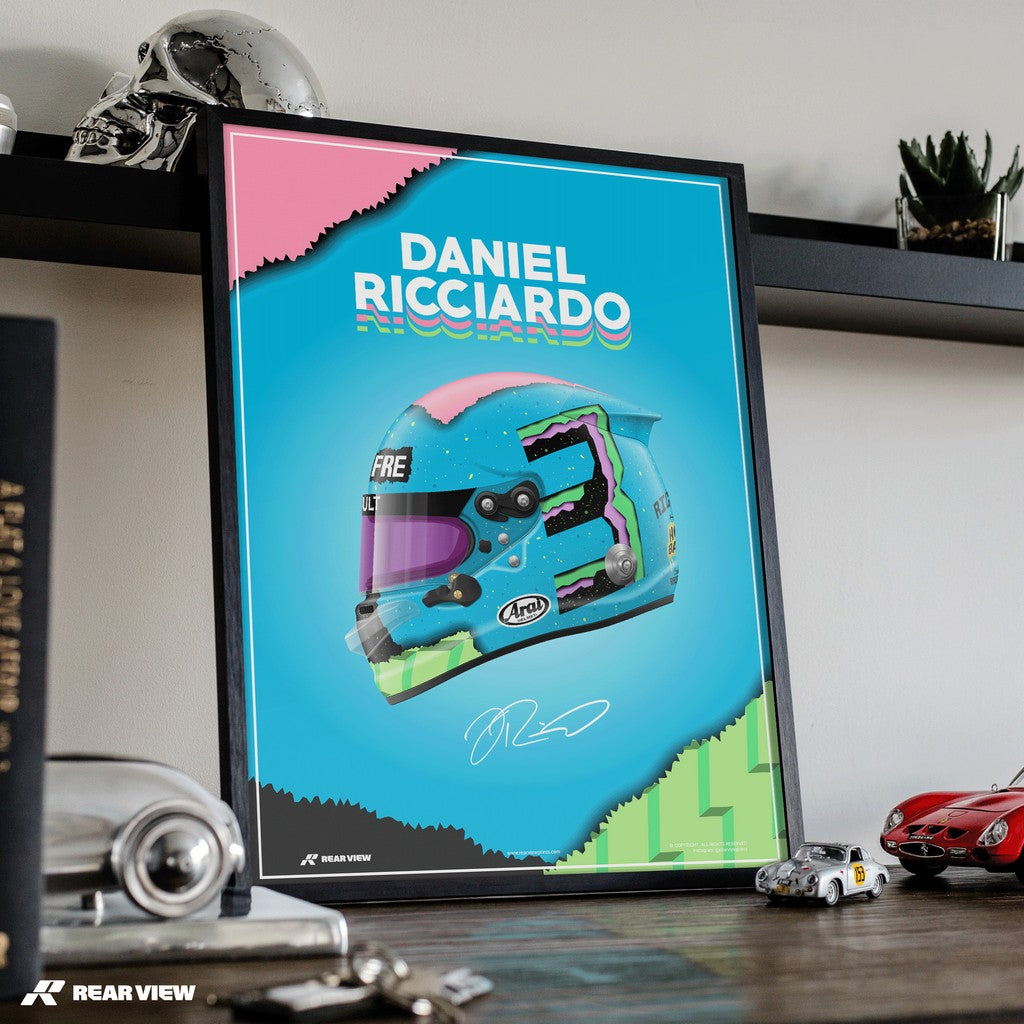 Silver Evolution – Ricciardo Helmet Art Print