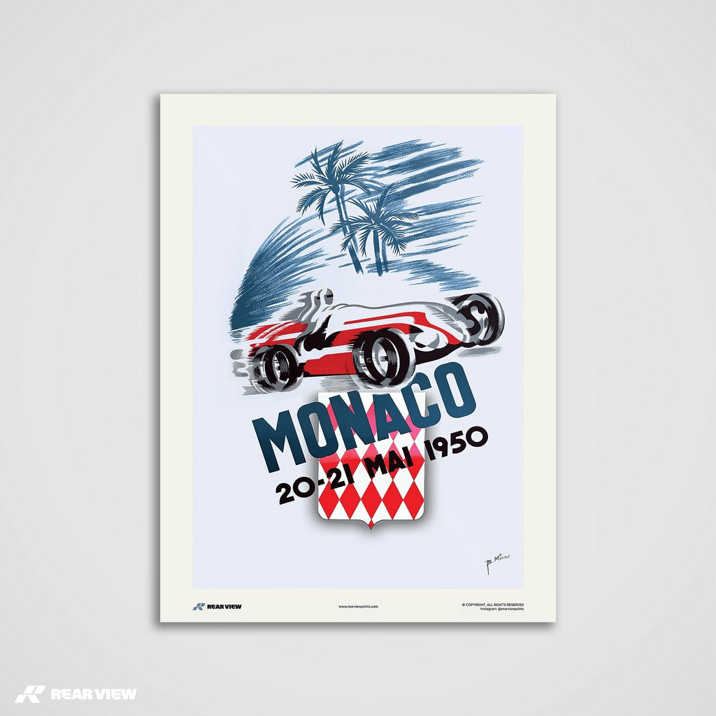 Vintage Grand Prix 1950 - Monaco Art Print