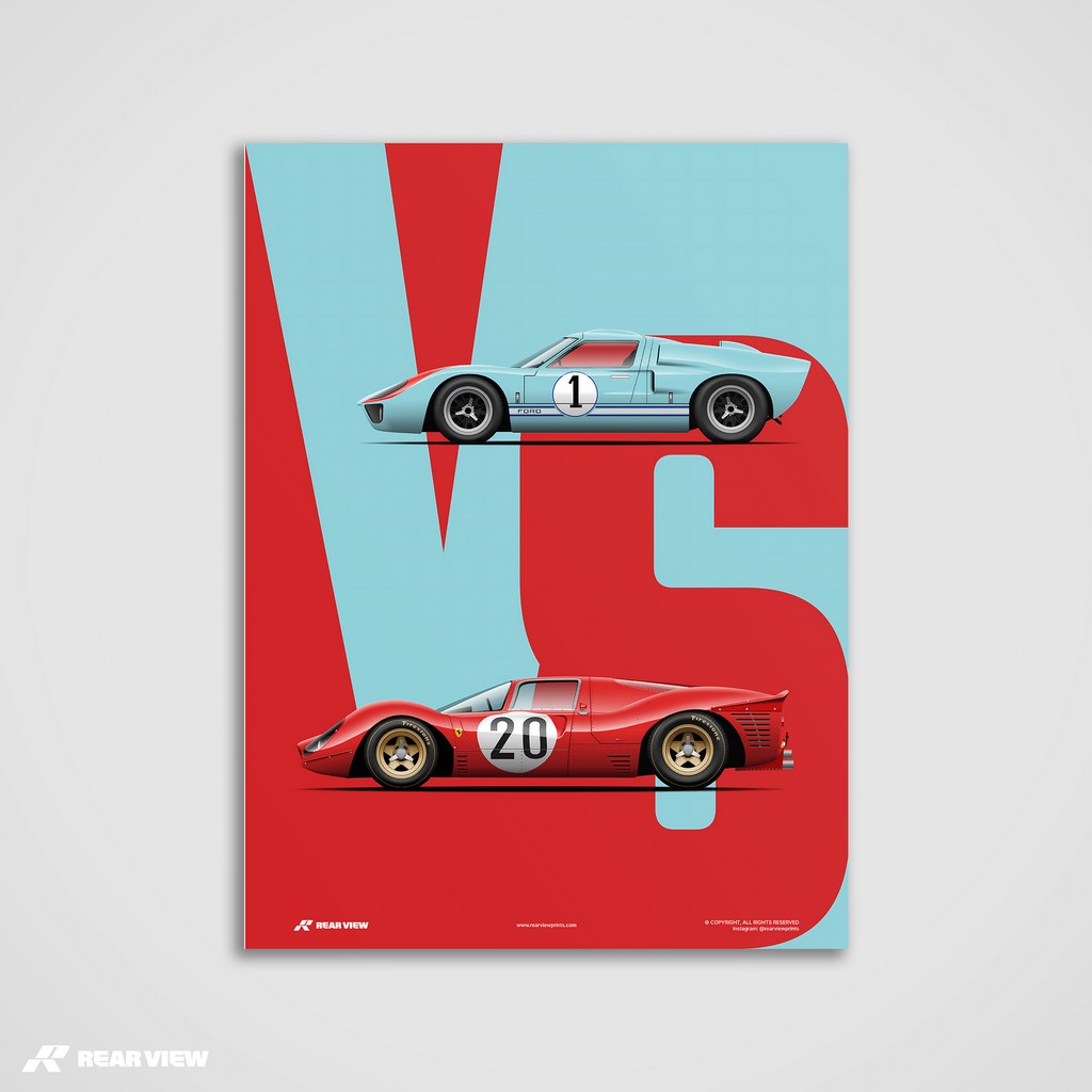 The Ultimate Endurance Rivalry – GT40 vs 330P3 Art Print