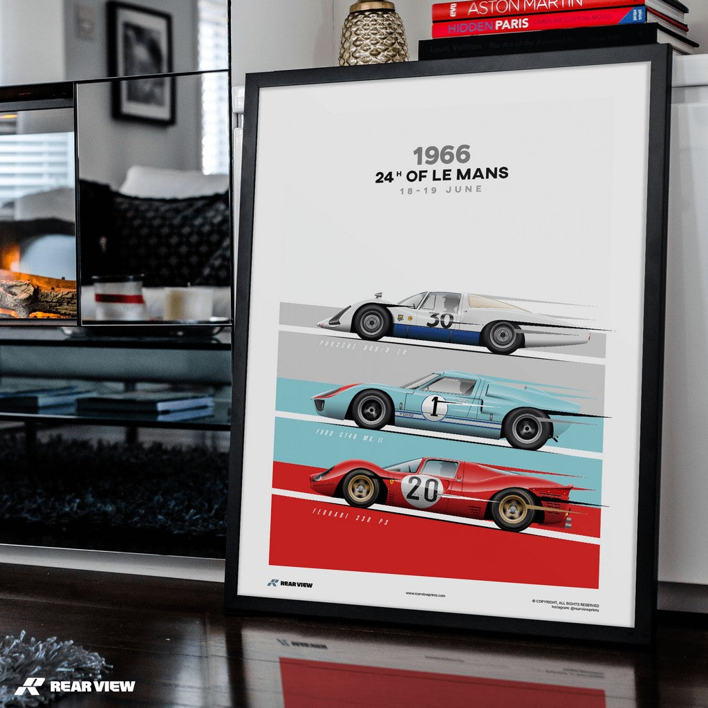 The Endurance Triple Threat - 908/8 LH vs GT40 vs 330 P3 Art Print