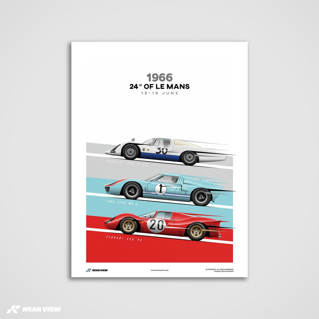 The Endurance Triple Threat - 908/8 LH vs GT40 vs 330 P3 Art Print