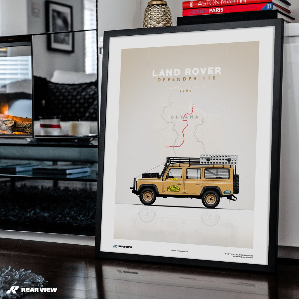 Sandglühendes Tier – Land Rover Kunstdruck