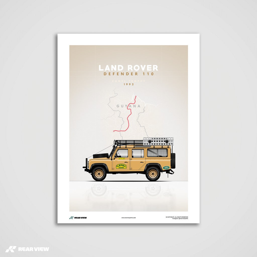 Sandglühendes Tier – Land Rover Kunstdruck