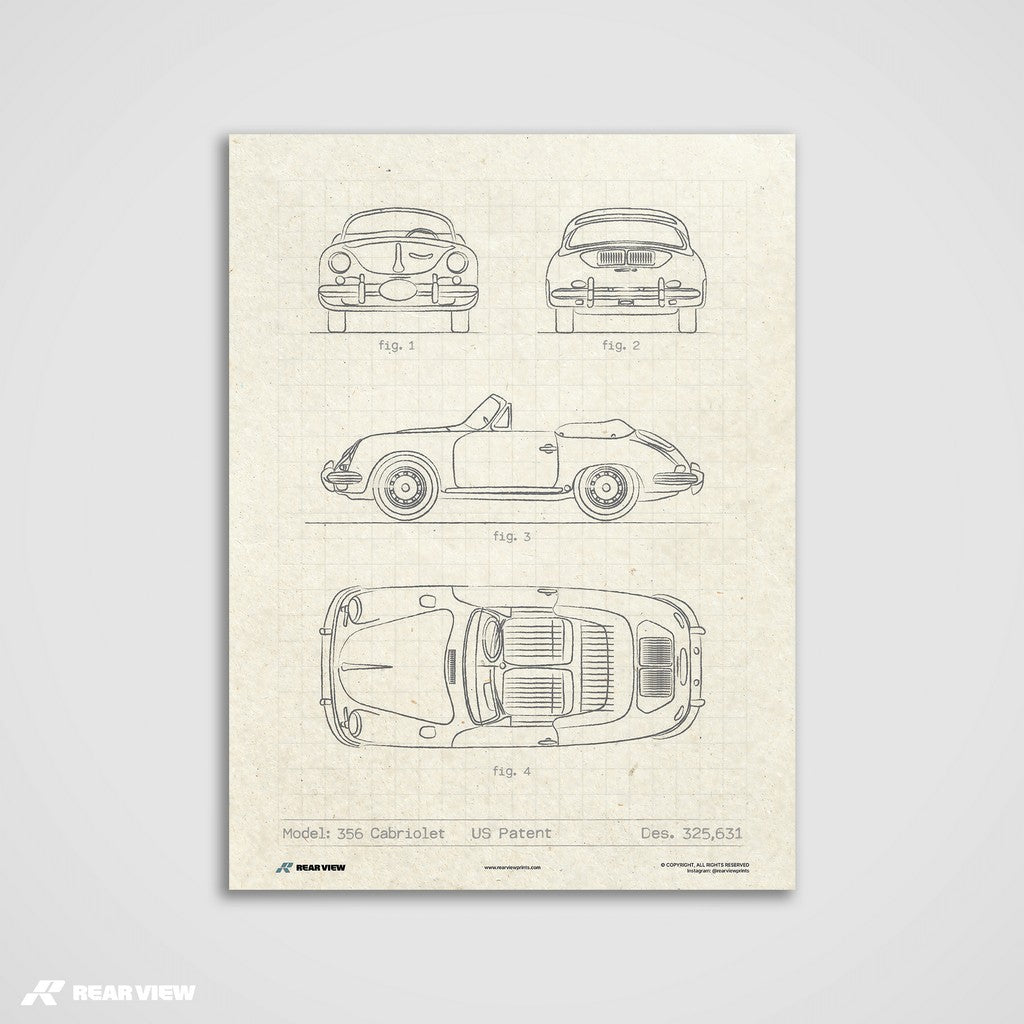 356 Cabriolet Patent - Art Print