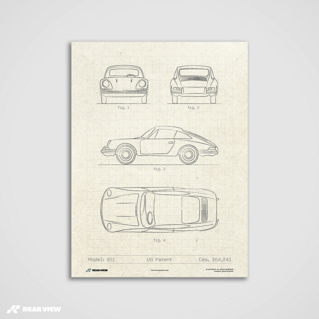 911 Car Patent - Art Print