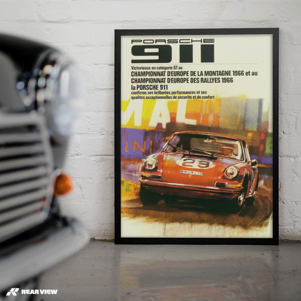 ملصق سباق رالي 911 الكلاسيكي لعام 1966