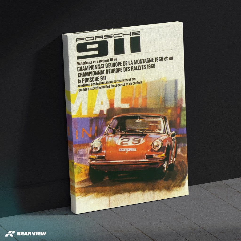 ملصق سباق رالي 911 الكلاسيكي لعام 1966