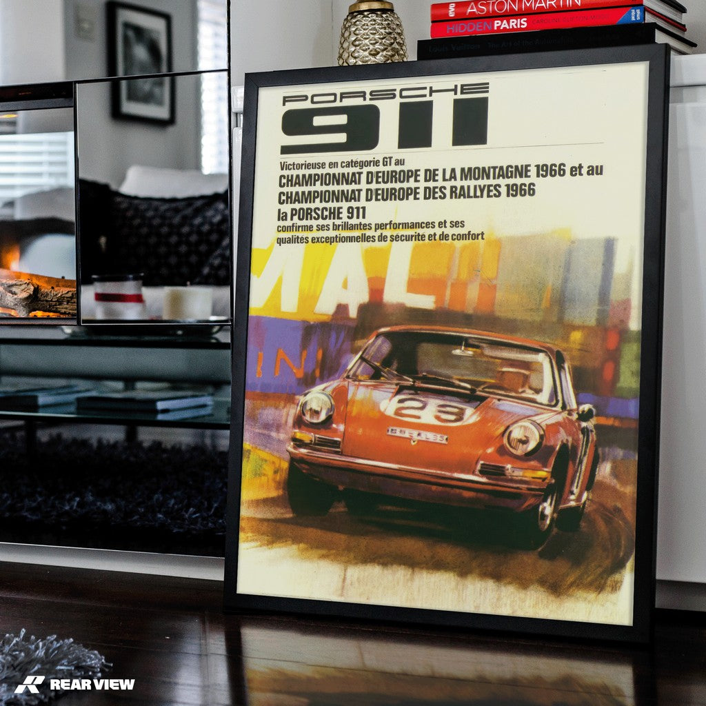ملصق سباق رالي 911 الكلاسيكي لعام 1966