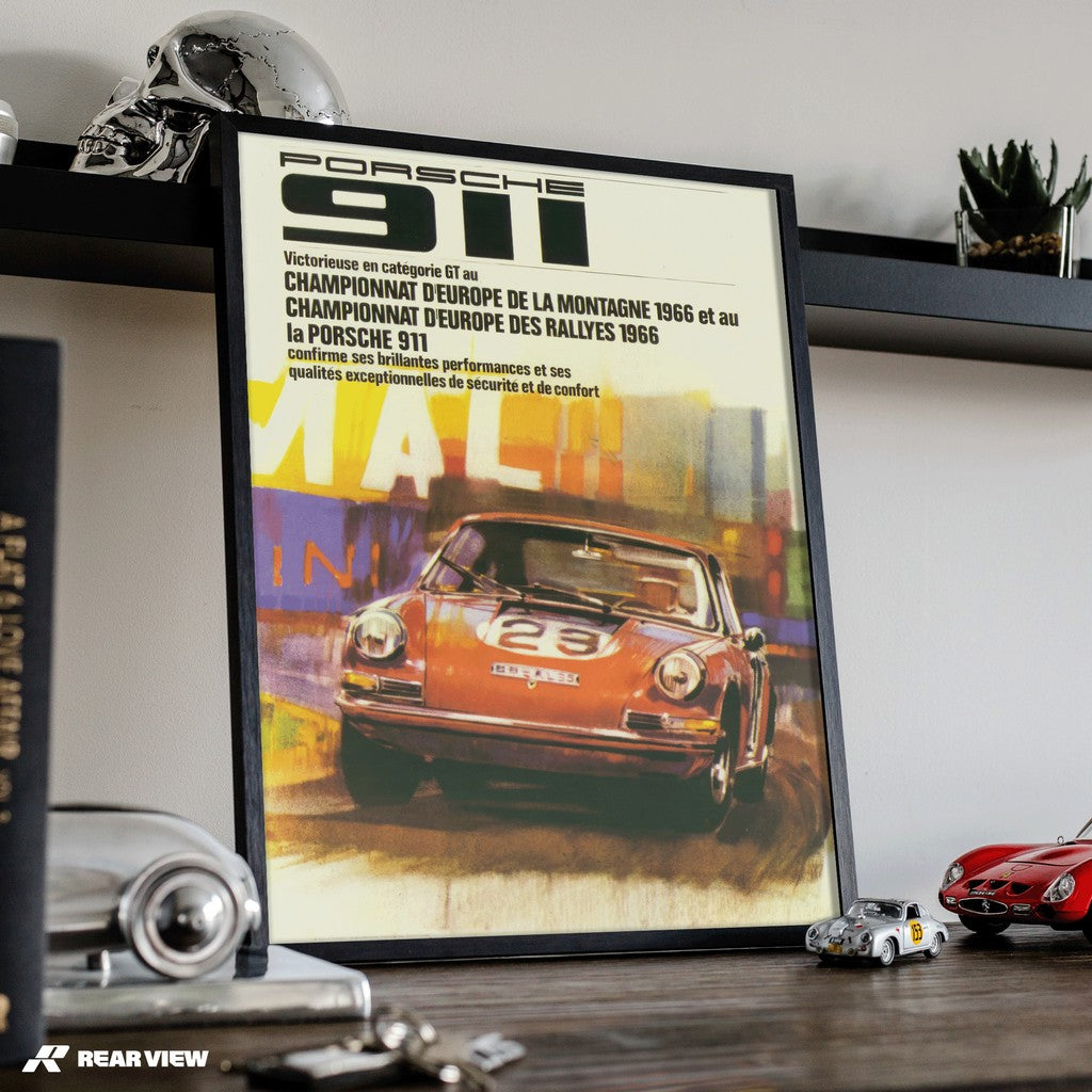 ملصق سباق رالي 911 الكلاسيكي لعام 1966