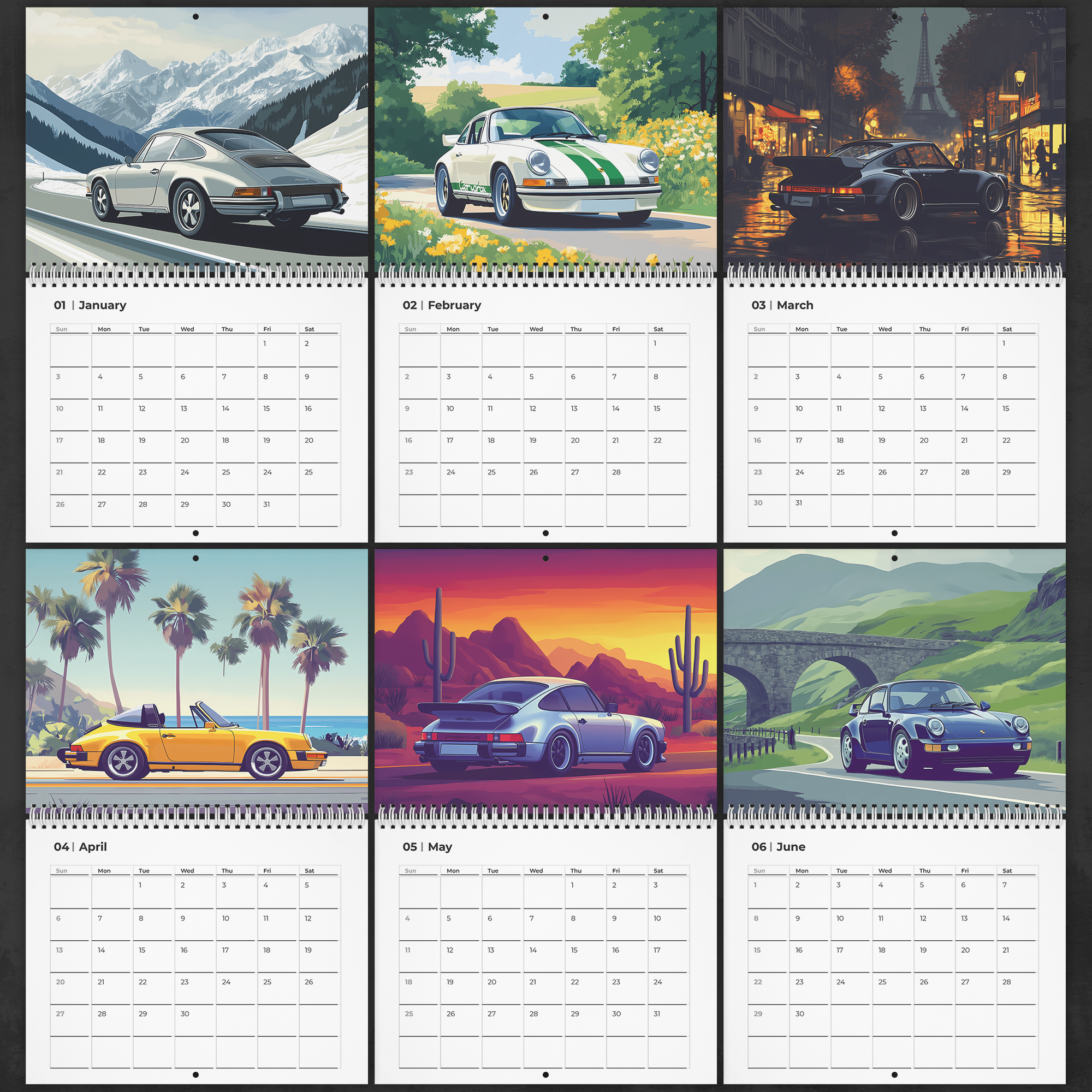 Porsche_Dreams_-_2025_Wall_Calendar_Pages_1-6_-_Small_Mockup.png