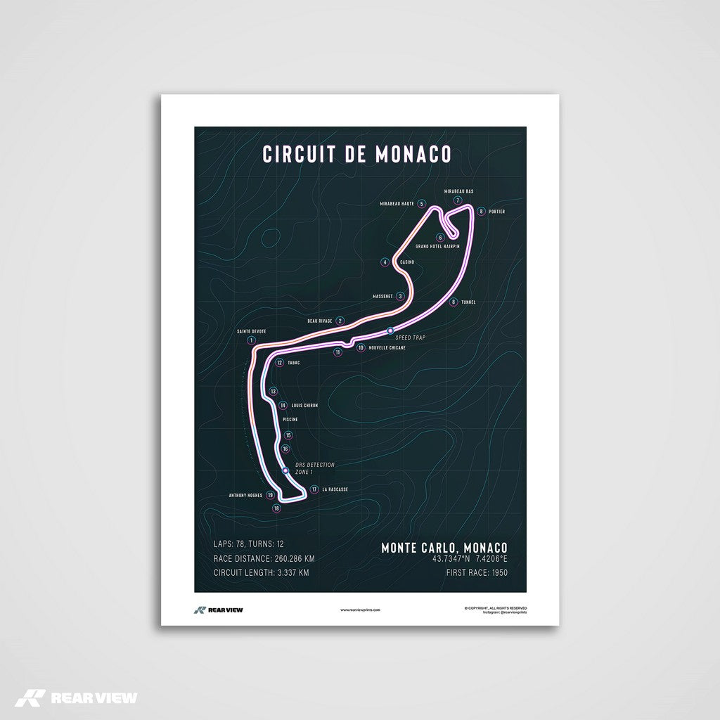 Monte Carlo - Monaco Strecke Kunstdruck