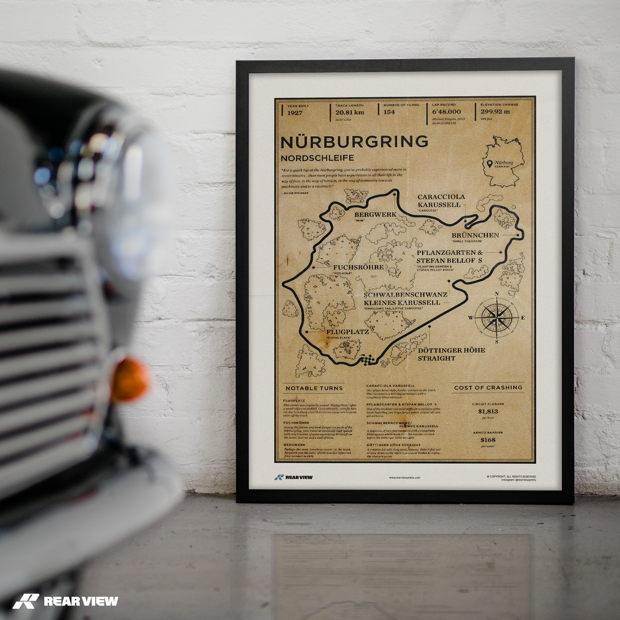 Nürburgring Rennstrecke - Vintage Kunstdruck