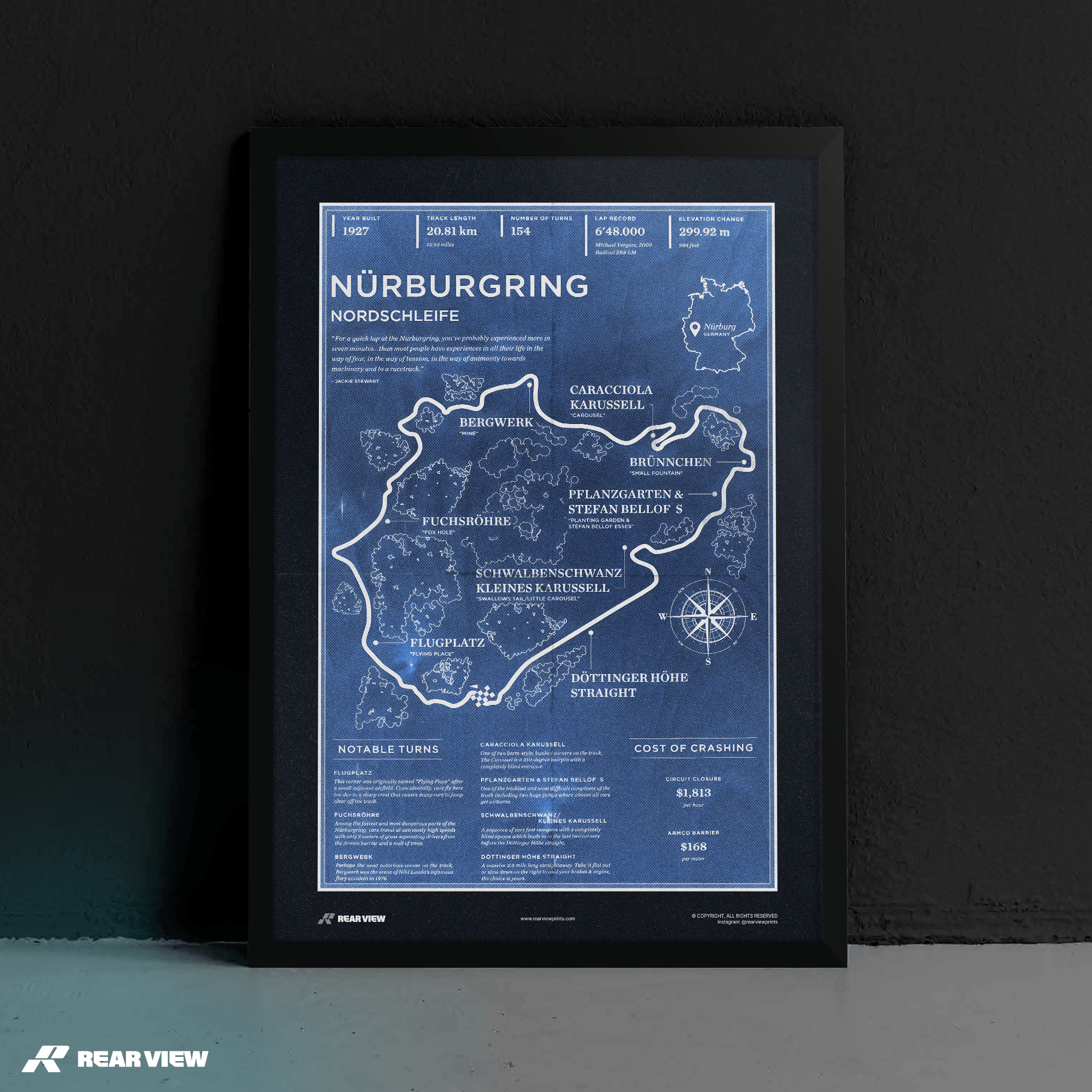 Nürburgring Rennstrecke - Vintage Kunstdruck