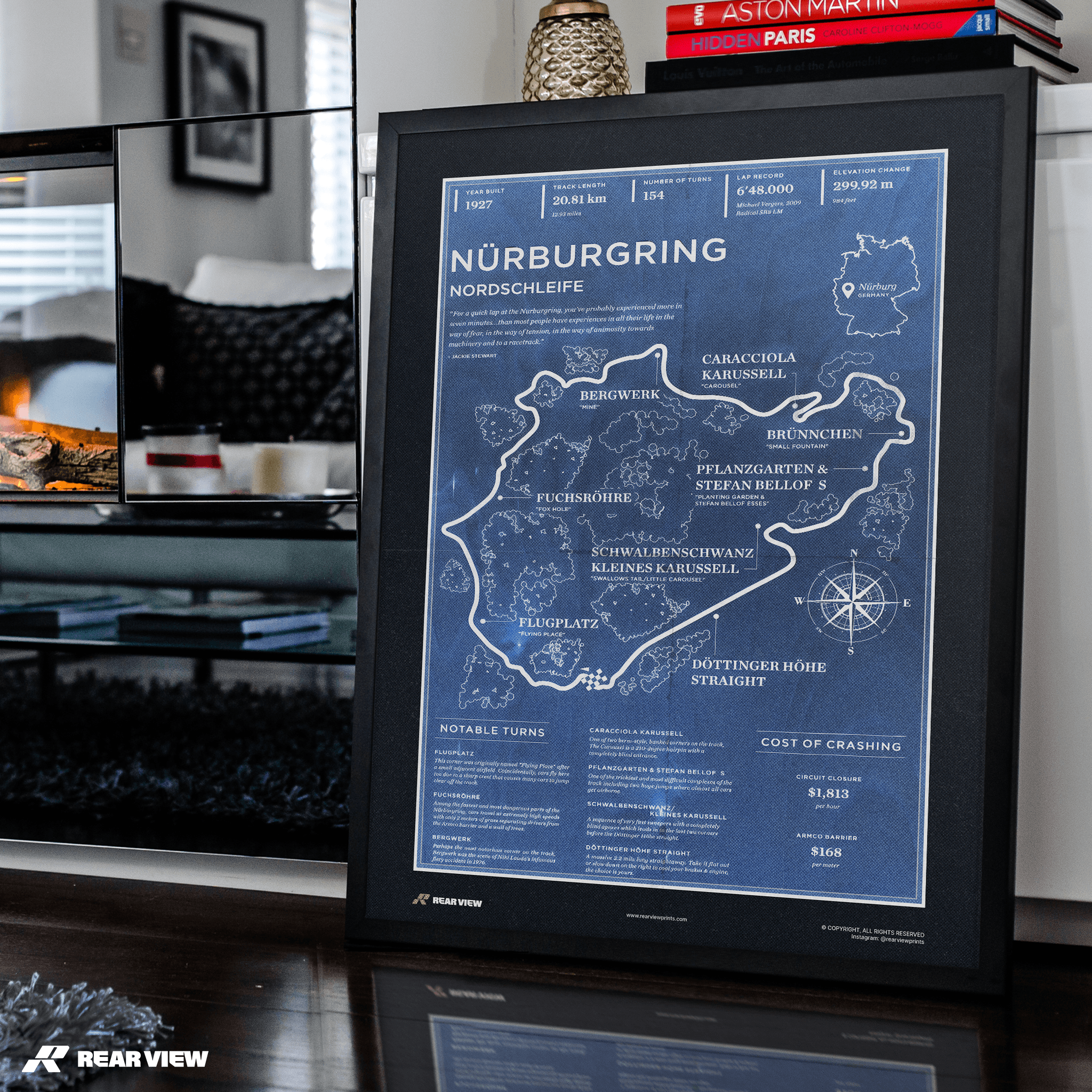 Nürburgring Rennstrecke - Vintage Kunstdruck