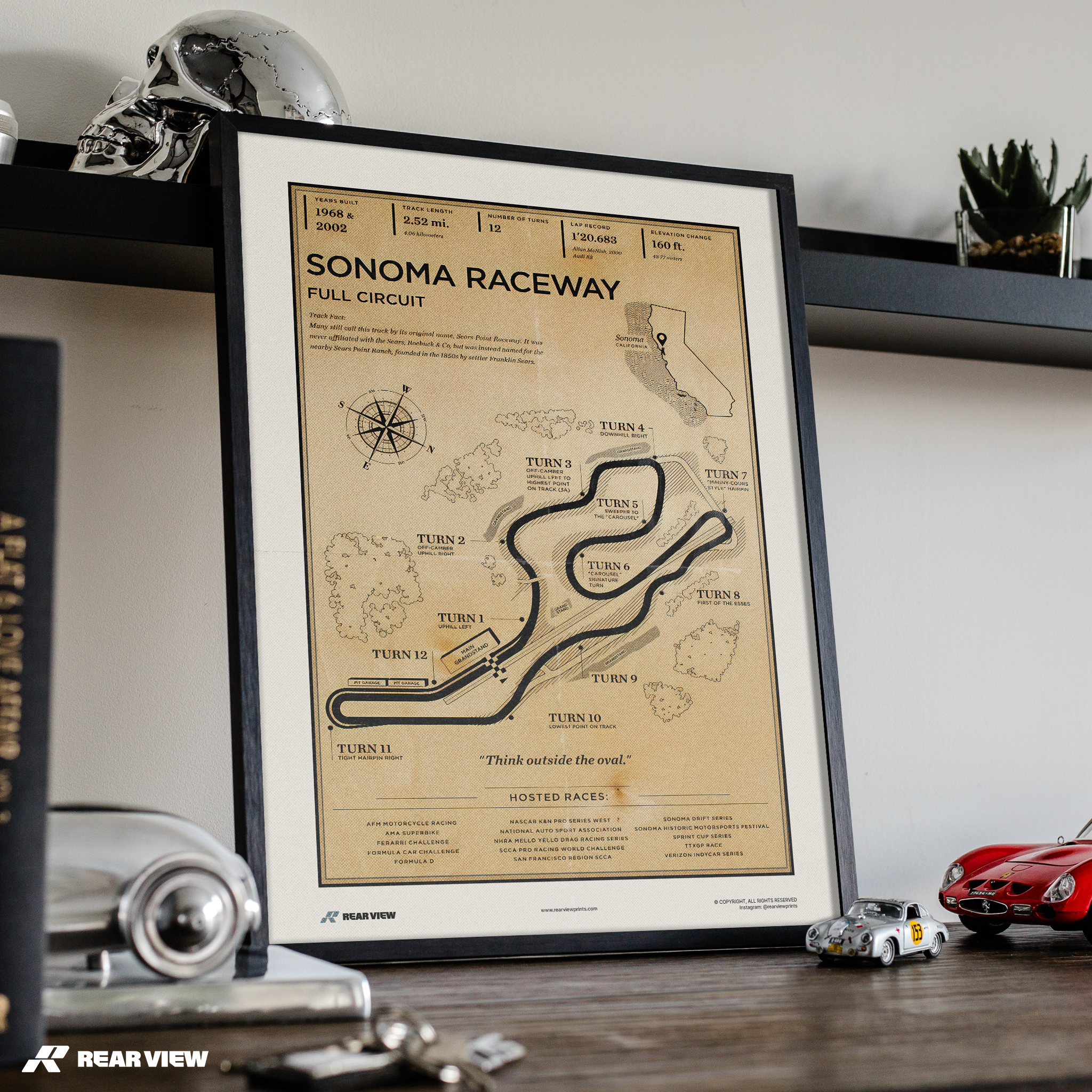 Sonoma Rennstrecke - Vintage Kunstdruck
