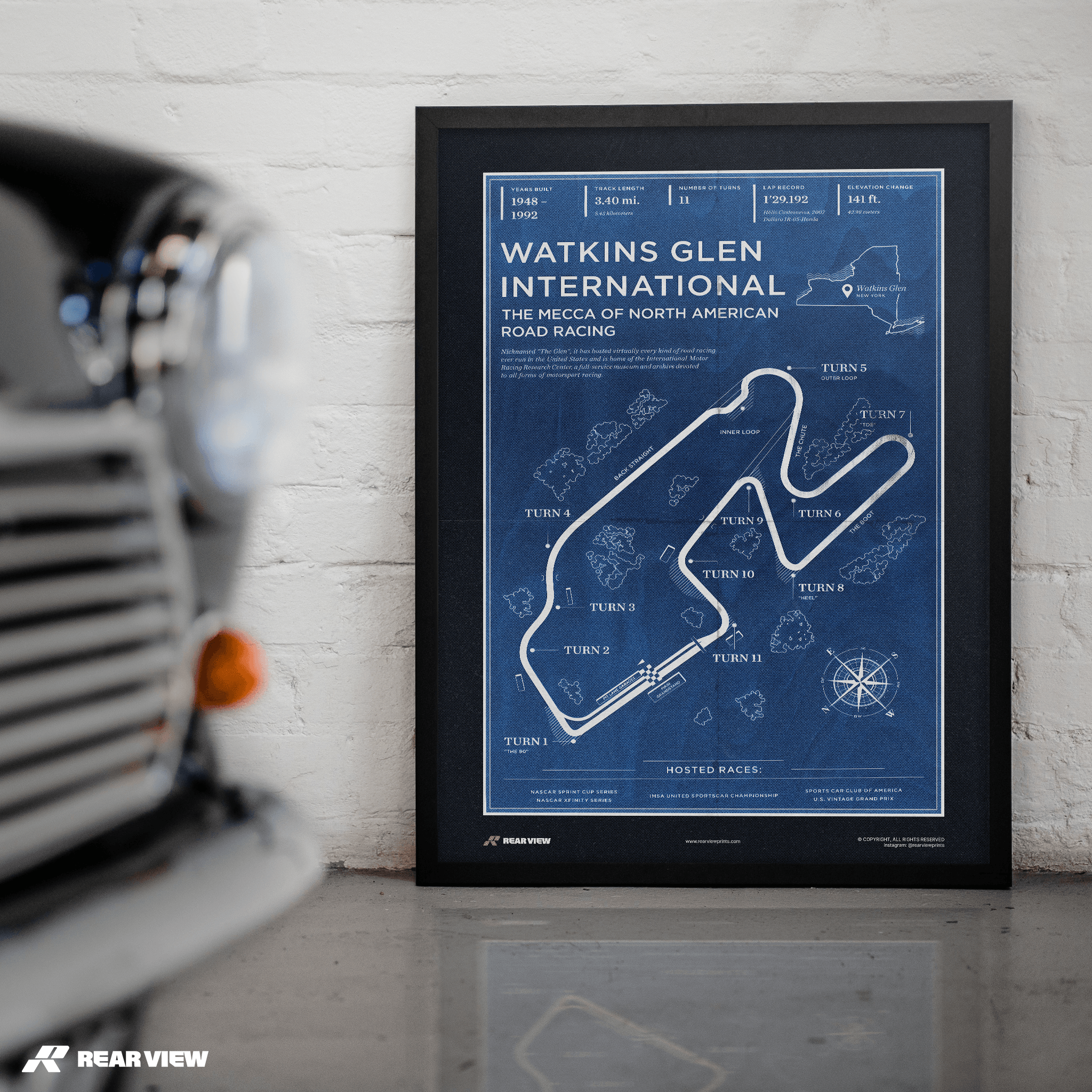 Watkins Glen Internationale Rennstrecke - Vintage-Kunstdruck