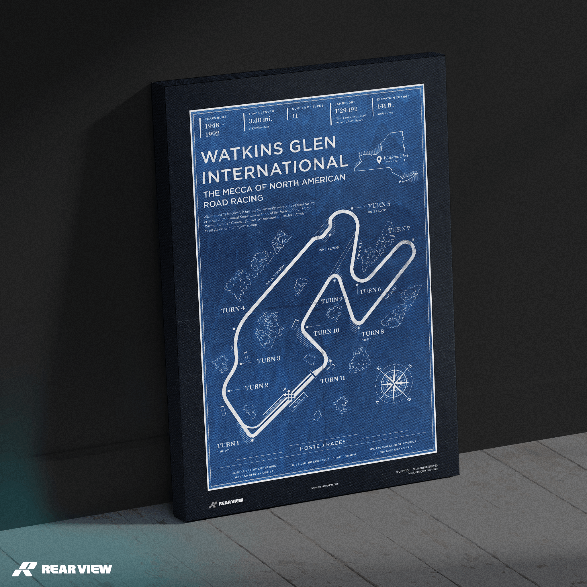 Watkins Glen Internationale Rennstrecke - Vintage-Kunstdruck