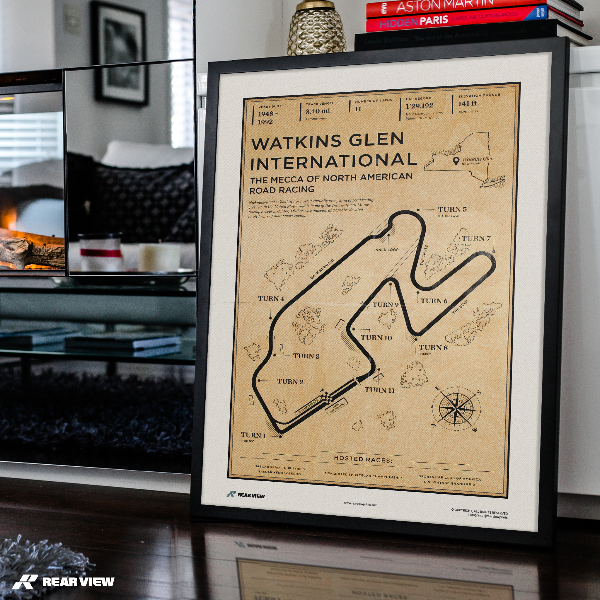 Watkins Glen Internationale Rennstrecke - Vintage-Kunstdruck