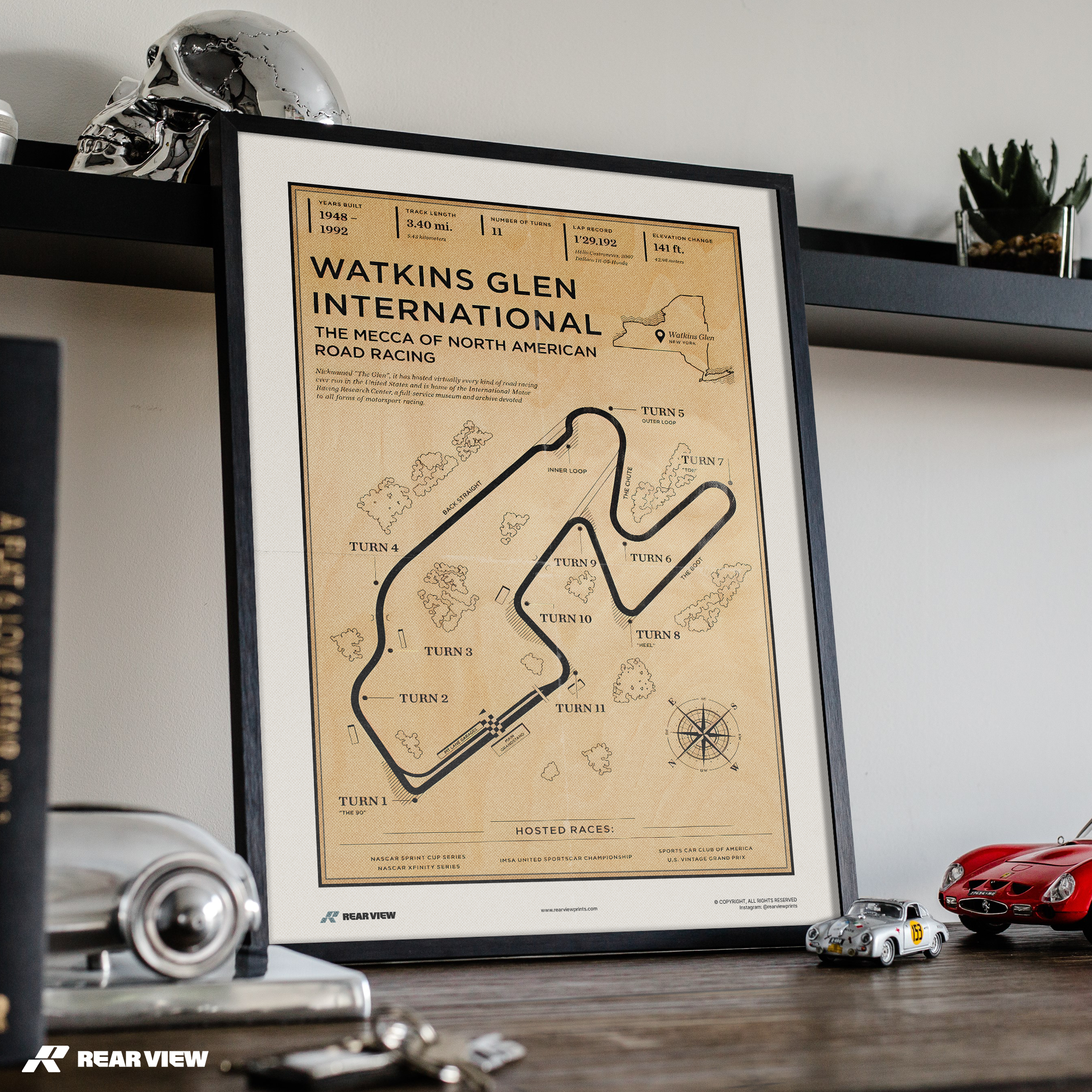 Watkins Glen Internationale Rennstrecke - Vintage-Kunstdruck