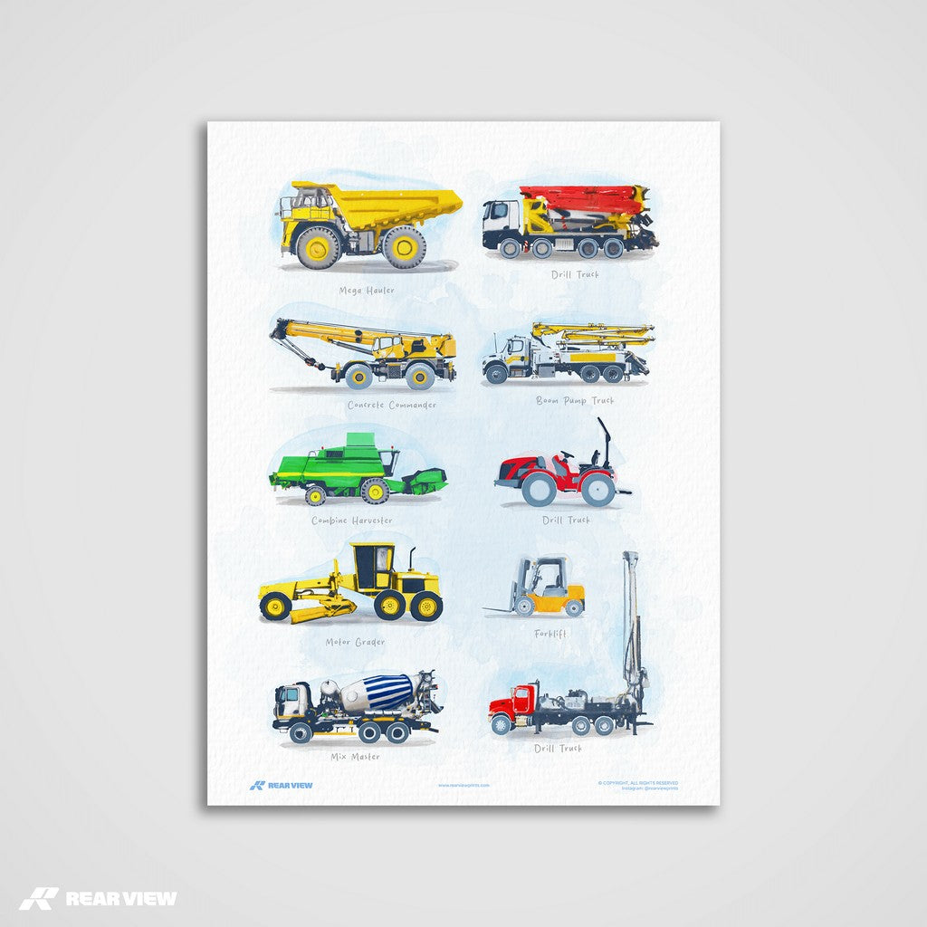Worksite Titans – Watercolour Art Print