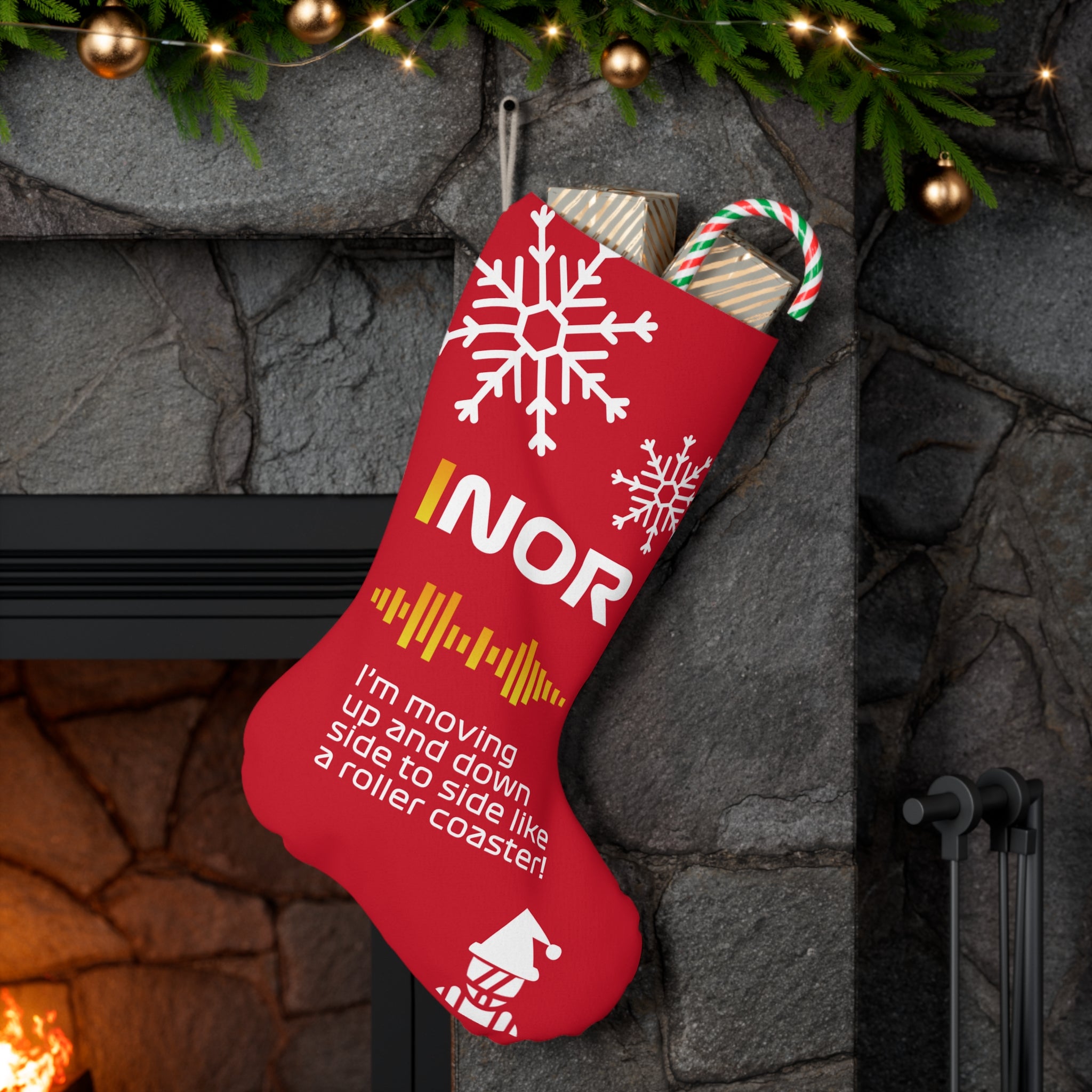 Norris Radio Message - Red Santa Stocking