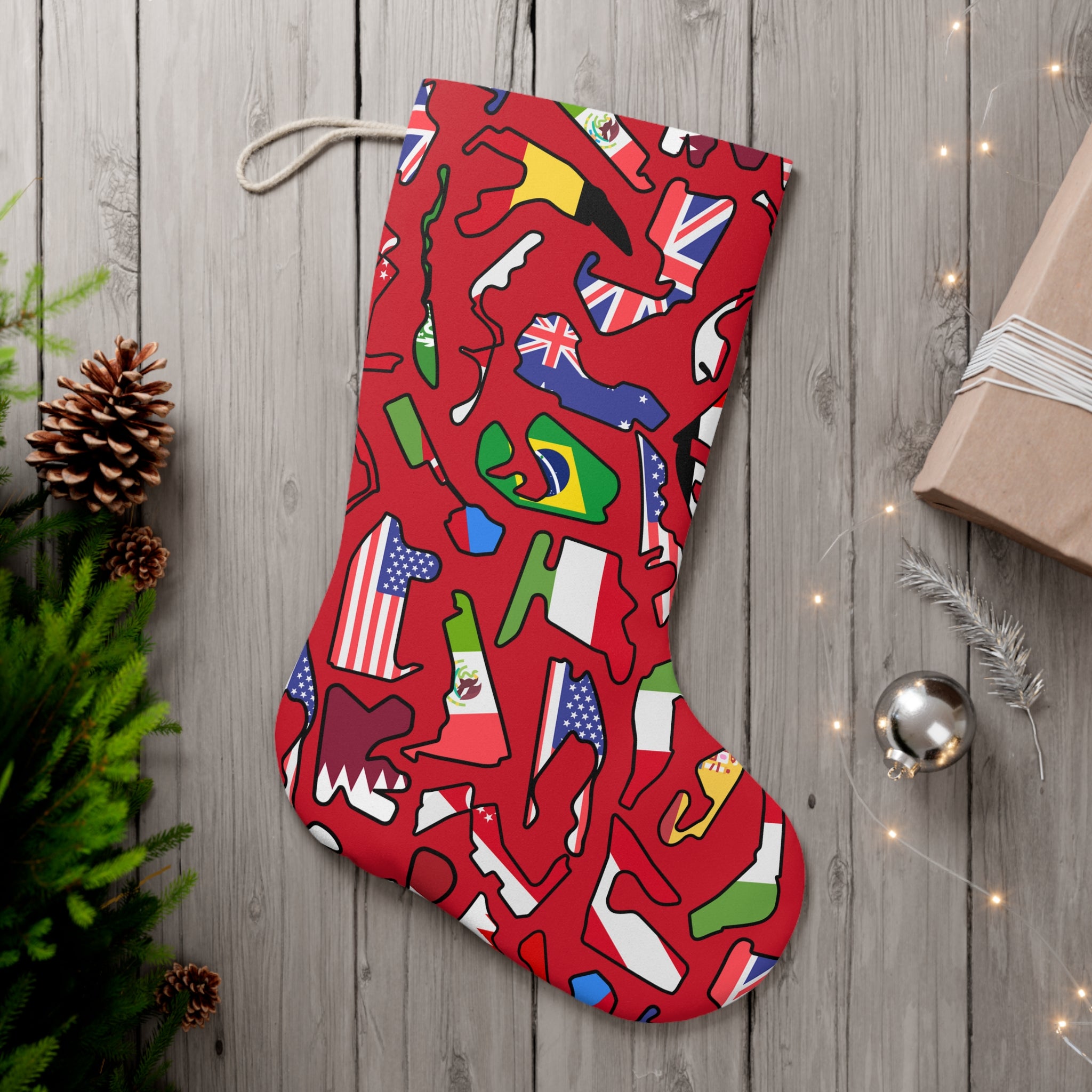 GP Race Track Flags - Santa Stocking