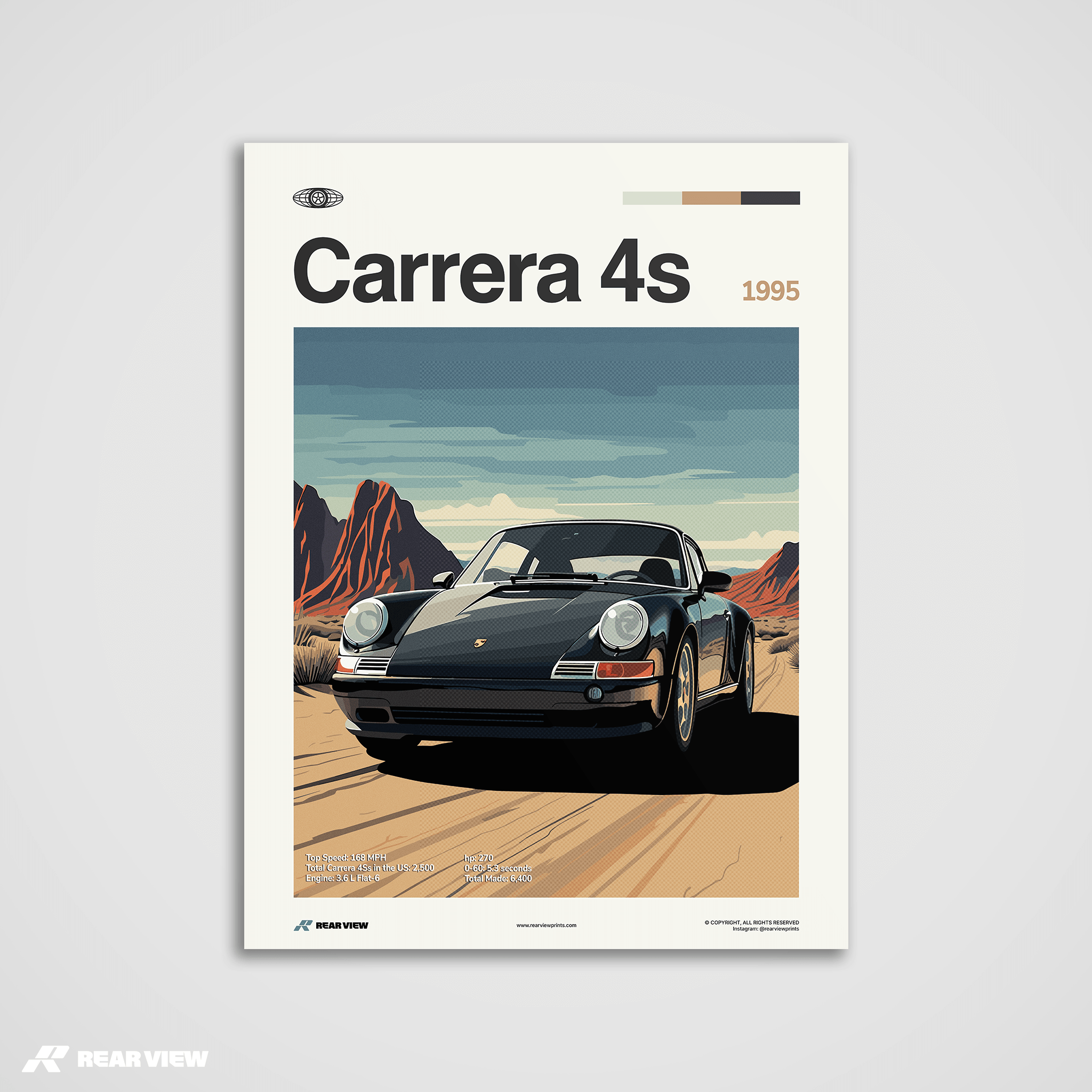 911 Carrera 4s 1995 - Car Print